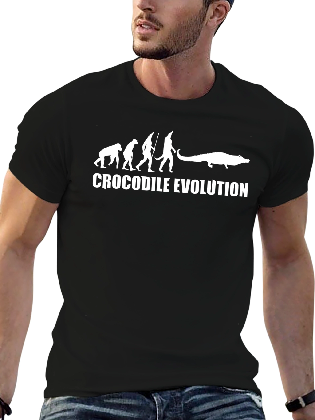 Crocodile Evolution Funny Graphic T-Shirt