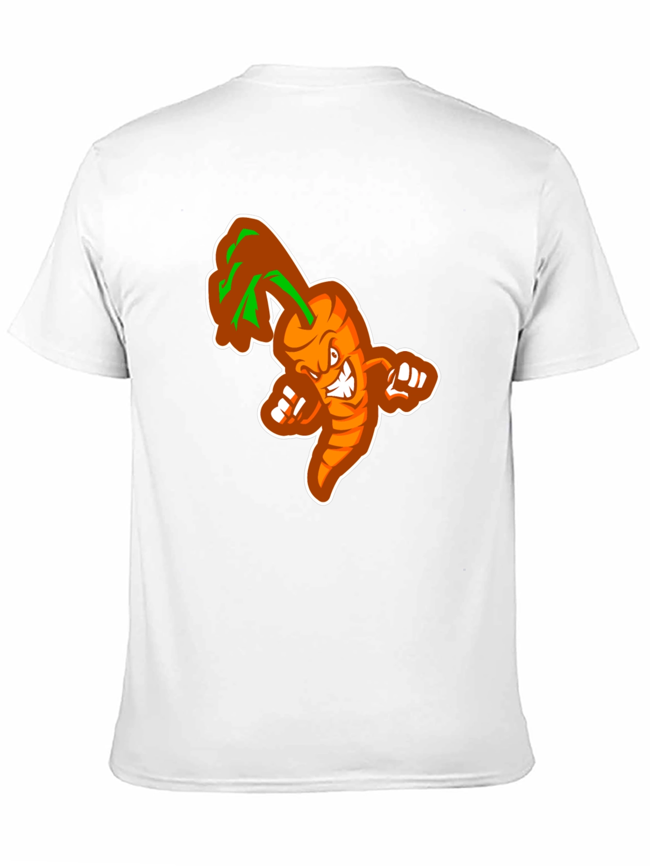 Mens Black T-shirt with Cartoon Carrot Design