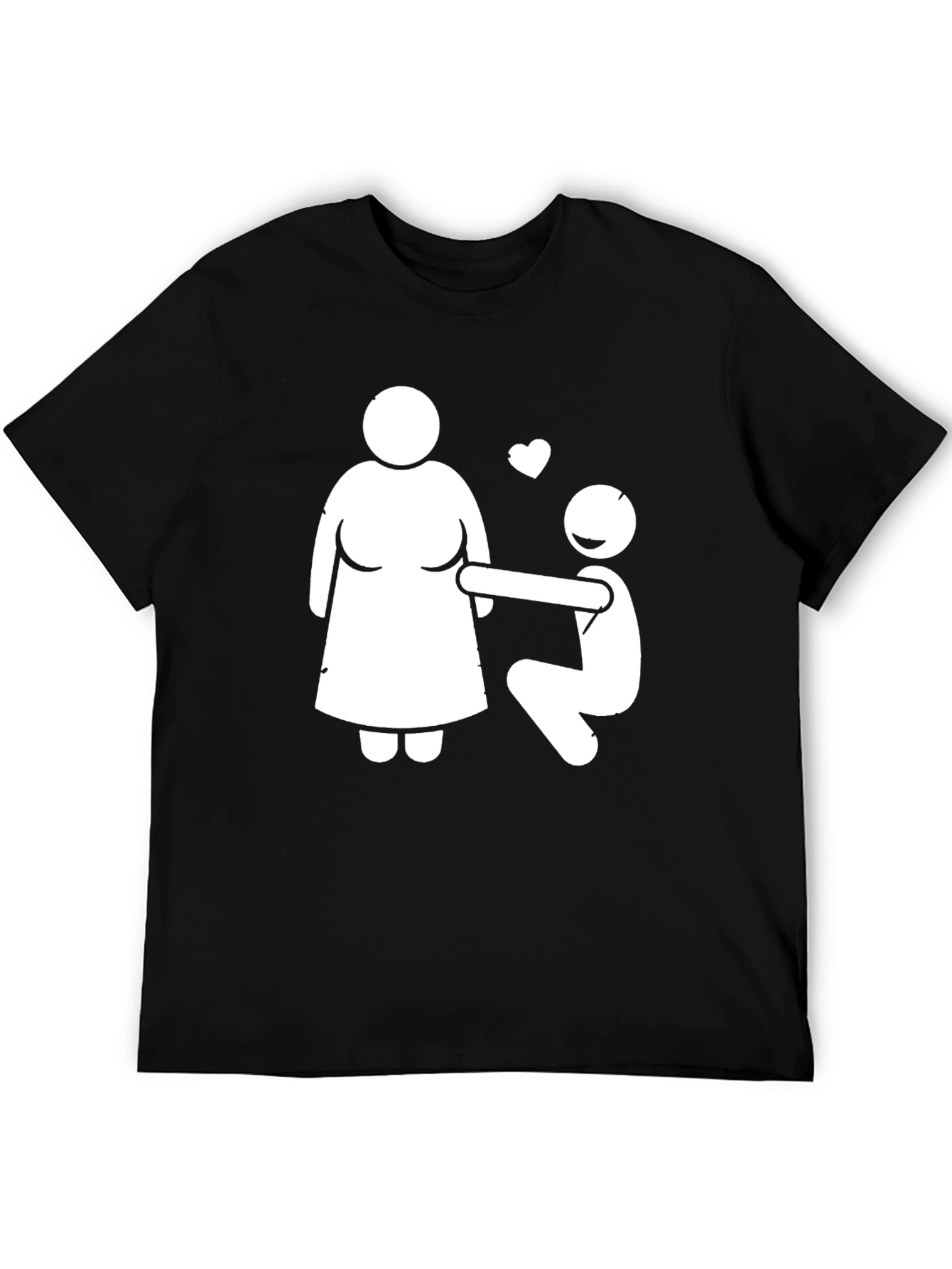 Humorous Proposal Graphic Tee - Black