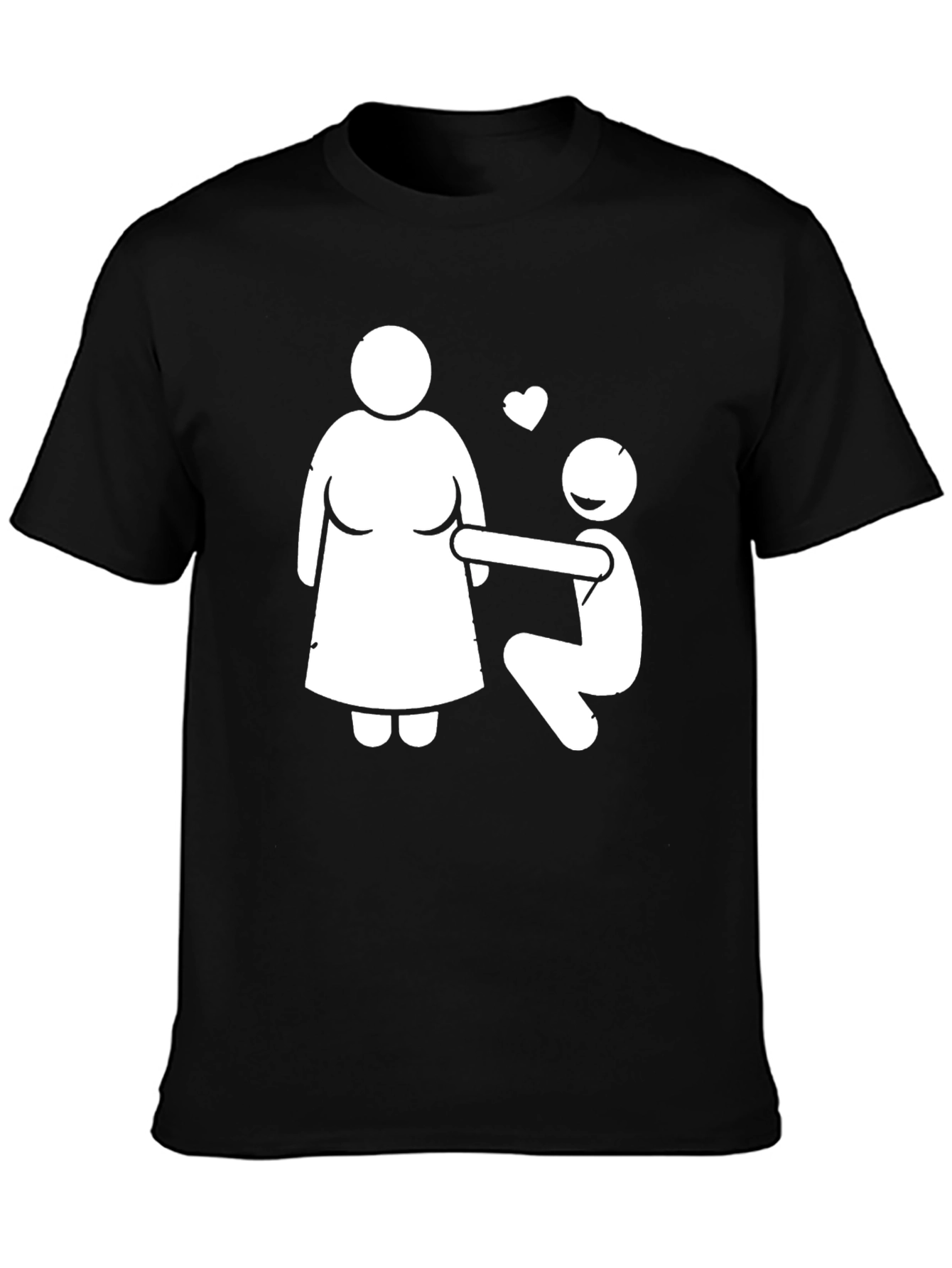Humorous Proposal Graphic Tee - Black
