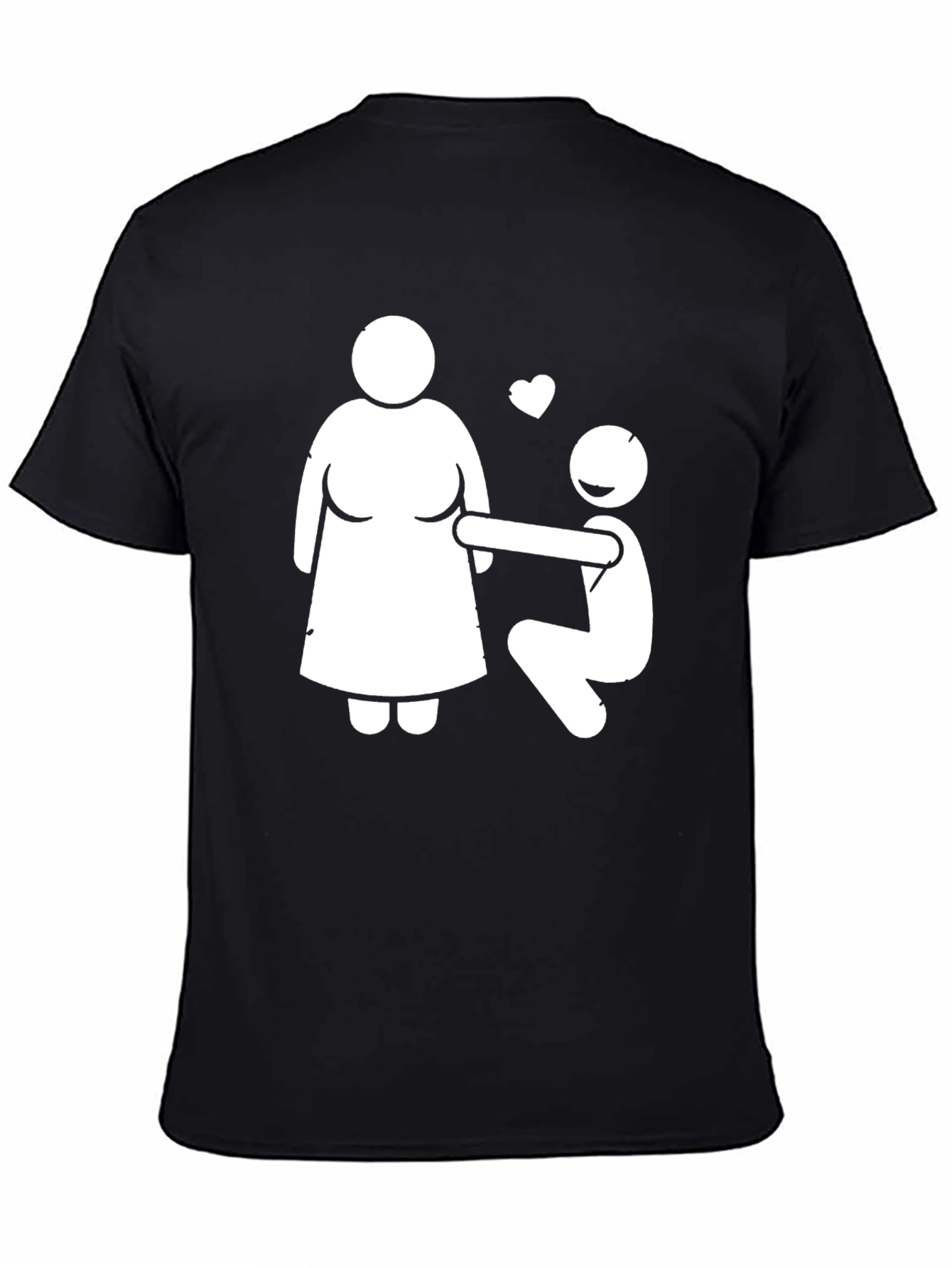 Humorous Proposal Graphic Tee - Black