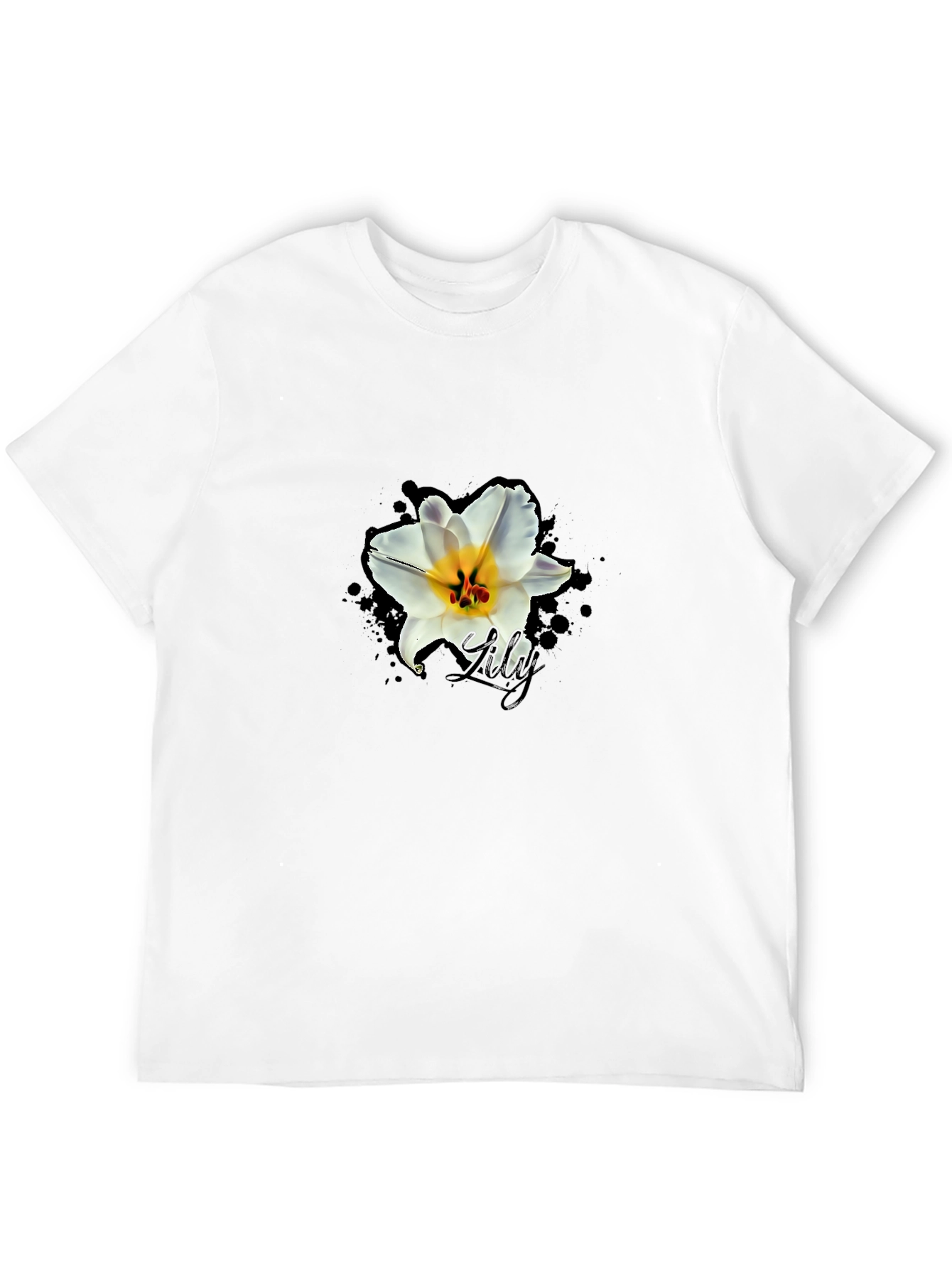 Lily Graphic Print Black T-Shirt