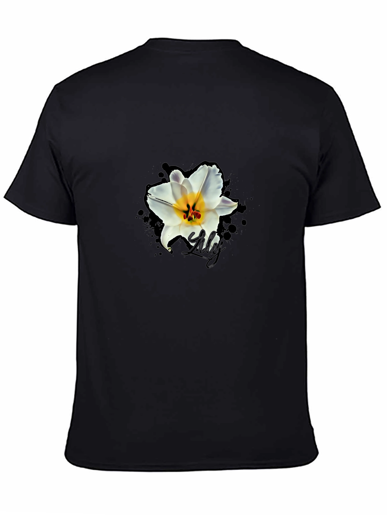 Lily Graphic Print Black T-Shirt
