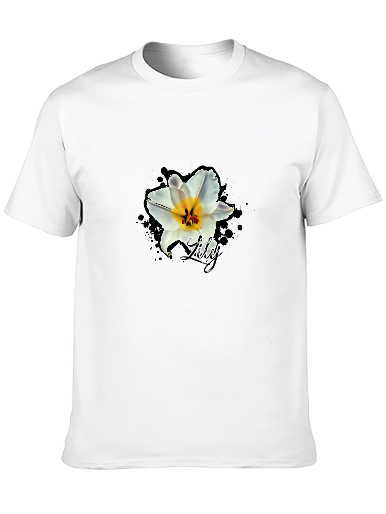 Lily Graphic Print Black T-Shirt