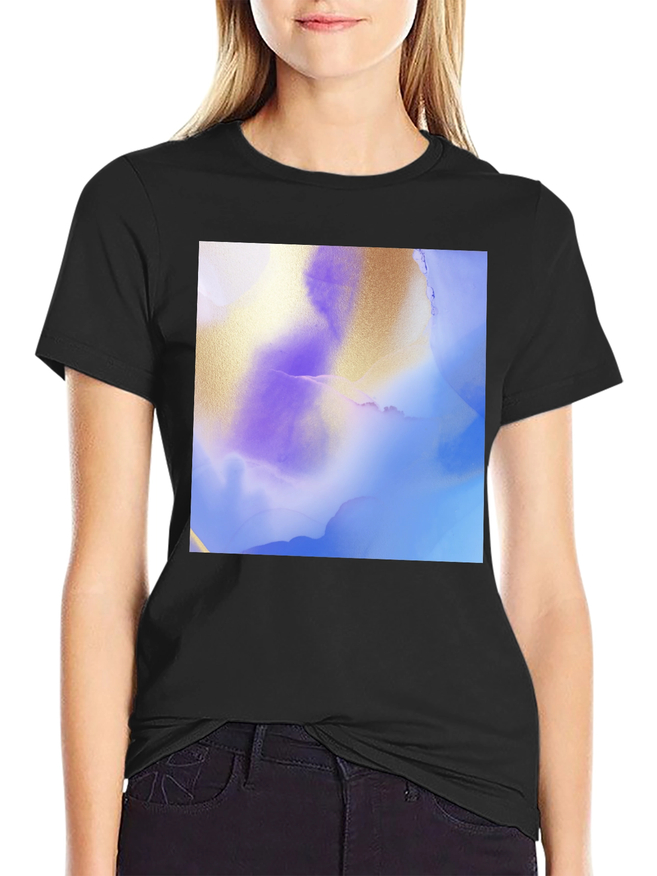 Abstract Art Graphic Tee - Stylish Black T-Shirt