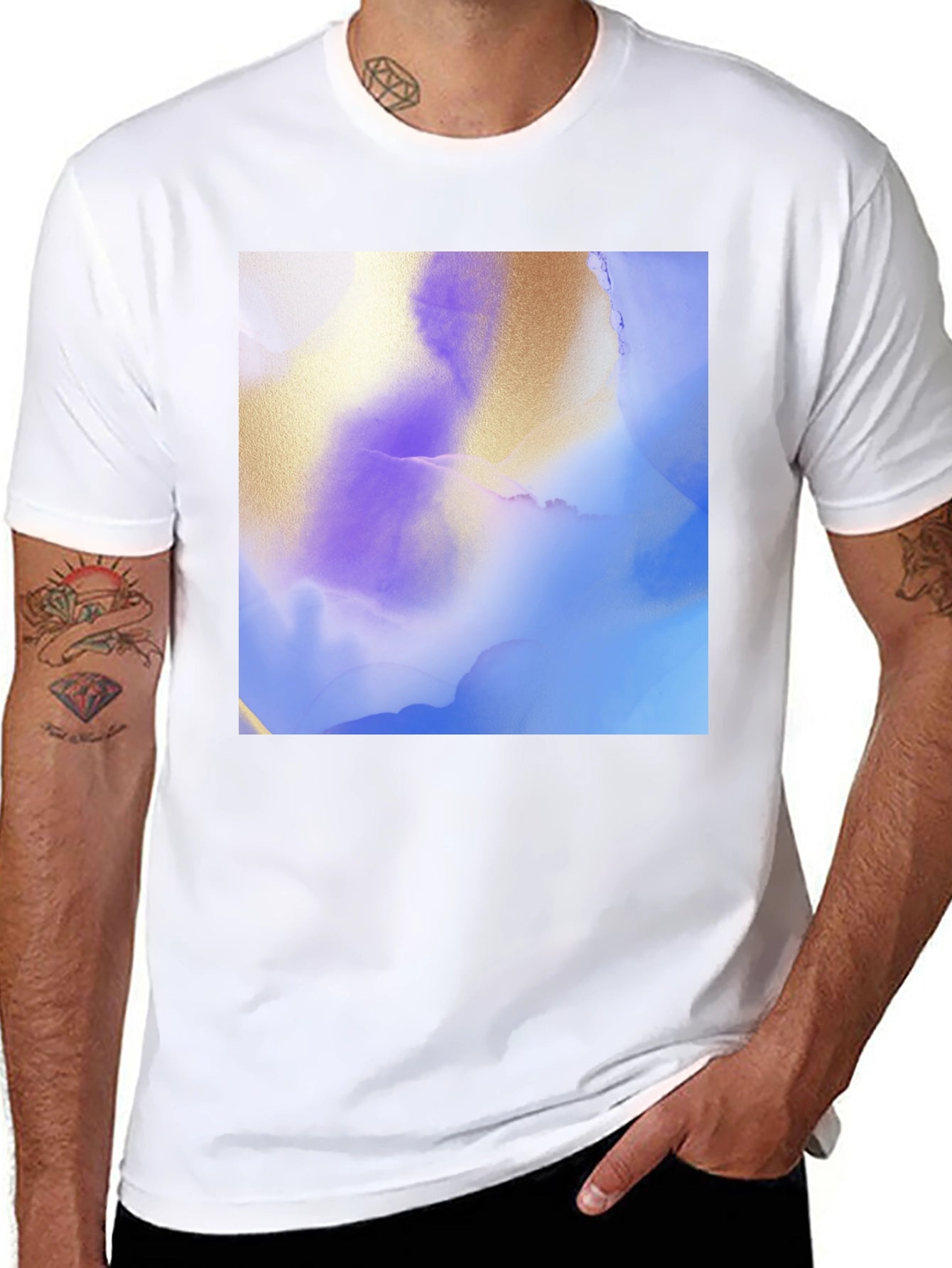 Abstract Art Graphic Tee - Stylish Black T-Shirt