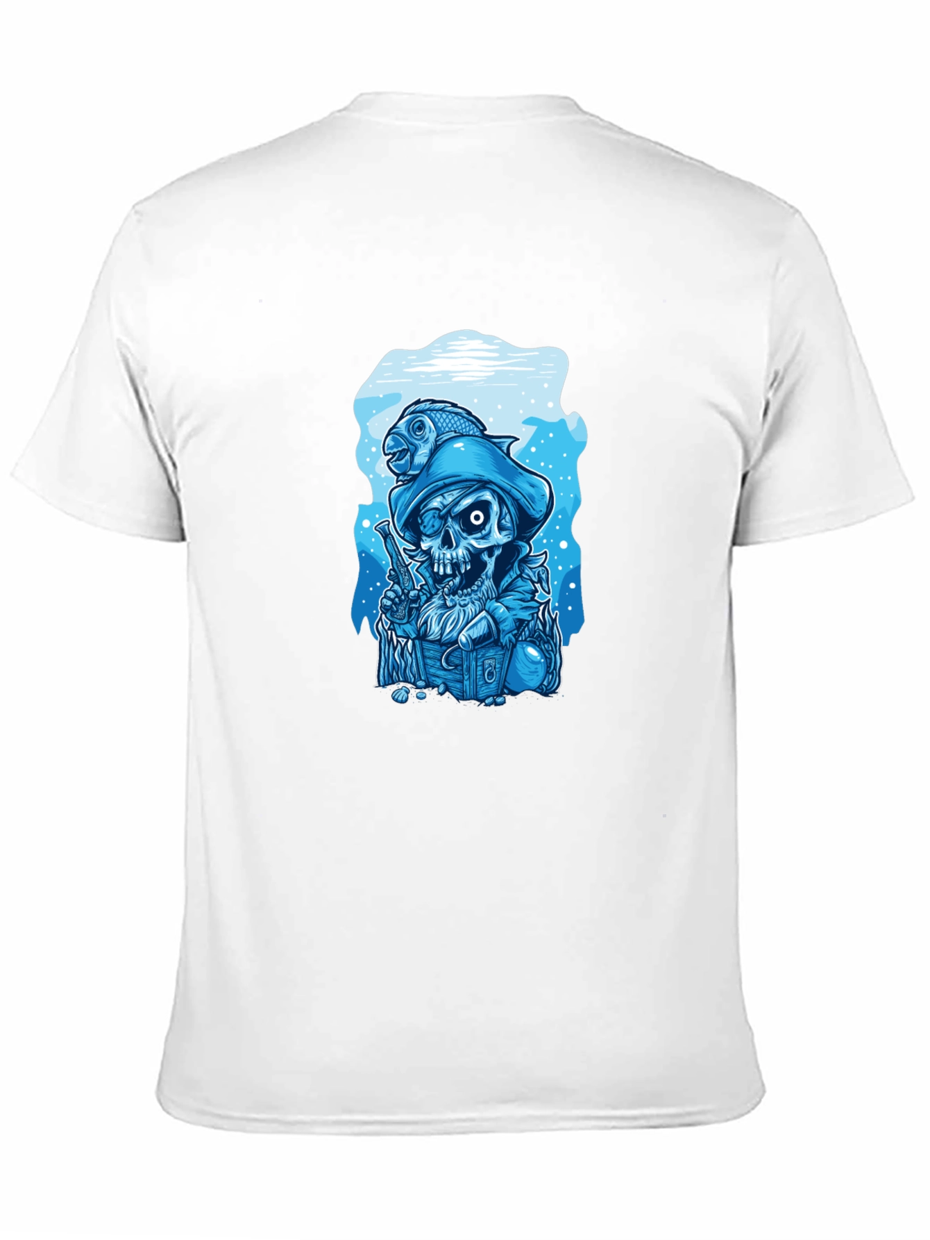 Skull Pirate Fisherman Graphic Tee