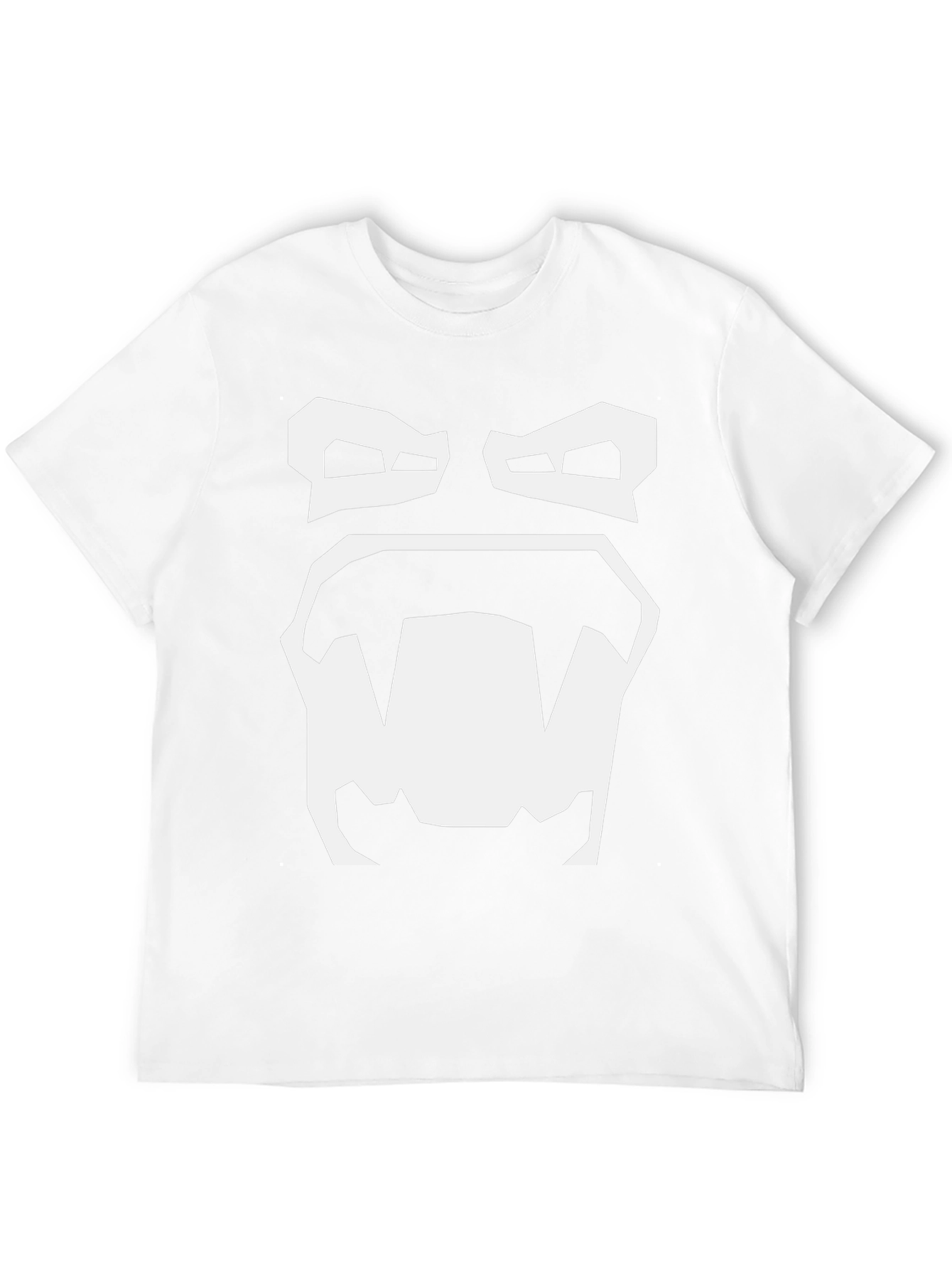 Cartoon Monster Face Graphic Tee - Black Cotton T-Shirt
