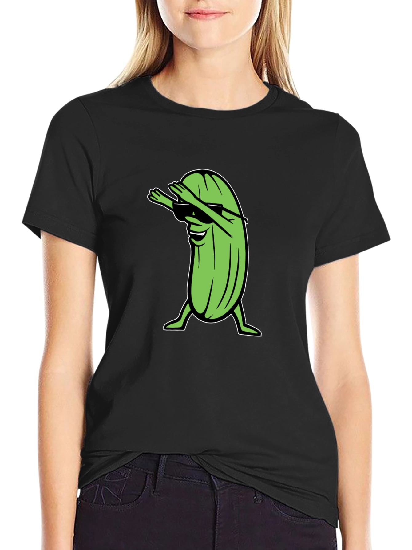 Dabbing Pickle T-Shirt - Funny Cartoon Graphic Tee