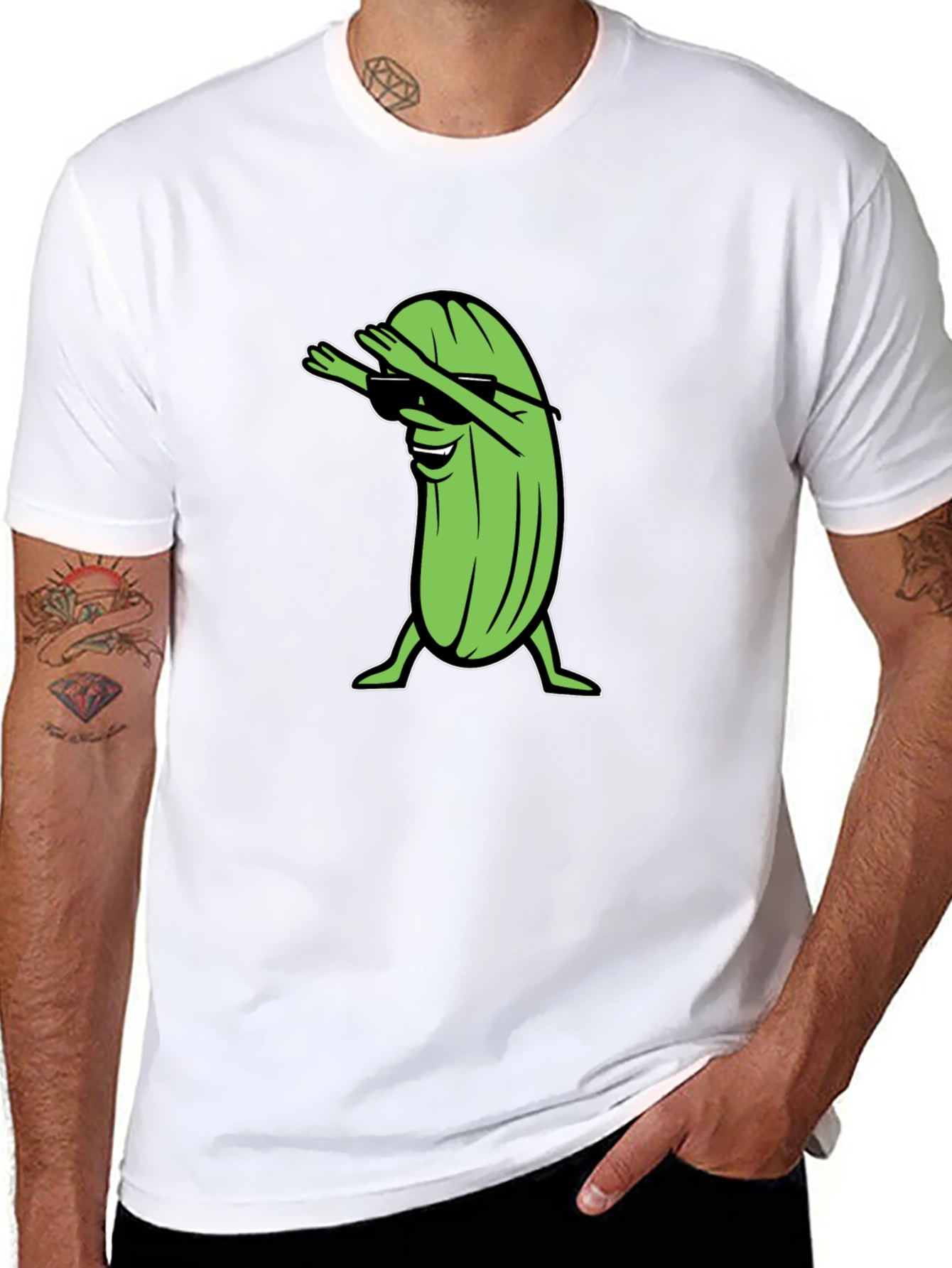 Dabbing Pickle T-Shirt - Funny Cartoon Graphic Tee