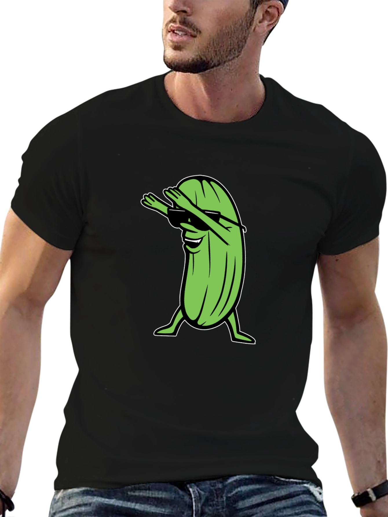Dabbing Pickle T-Shirt - Funny Cartoon Graphic Tee