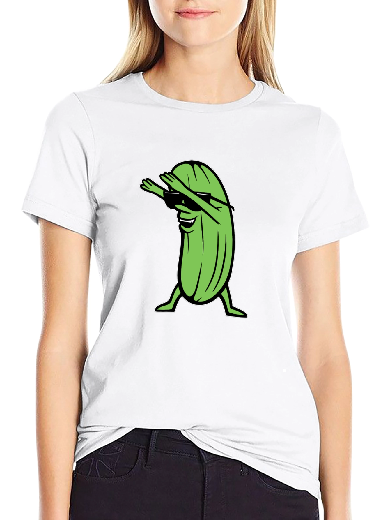 Dabbing Pickle T-Shirt - Funny Cartoon Graphic Tee