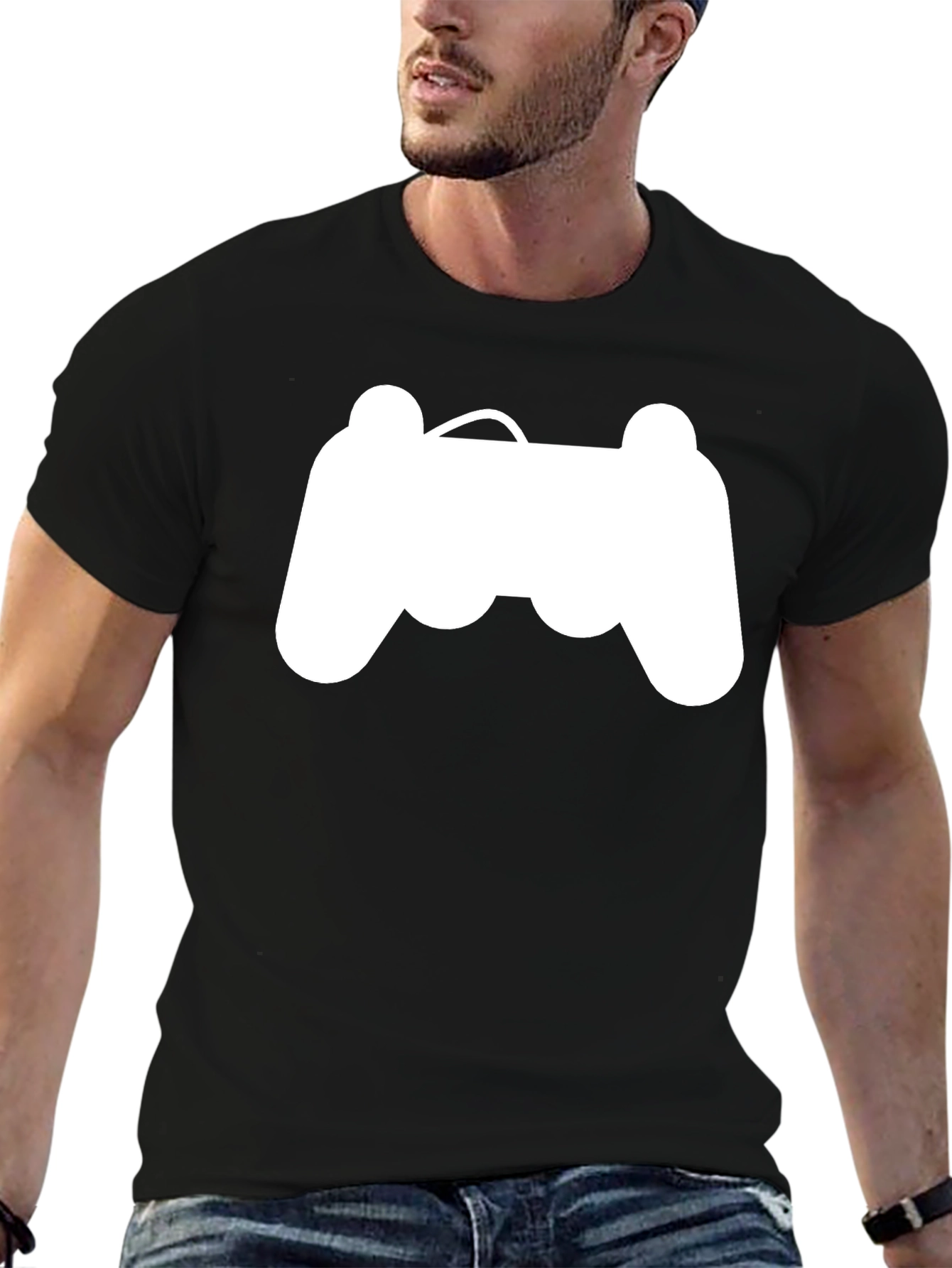 Gamer Tee - White Console Graphic T-Shirt