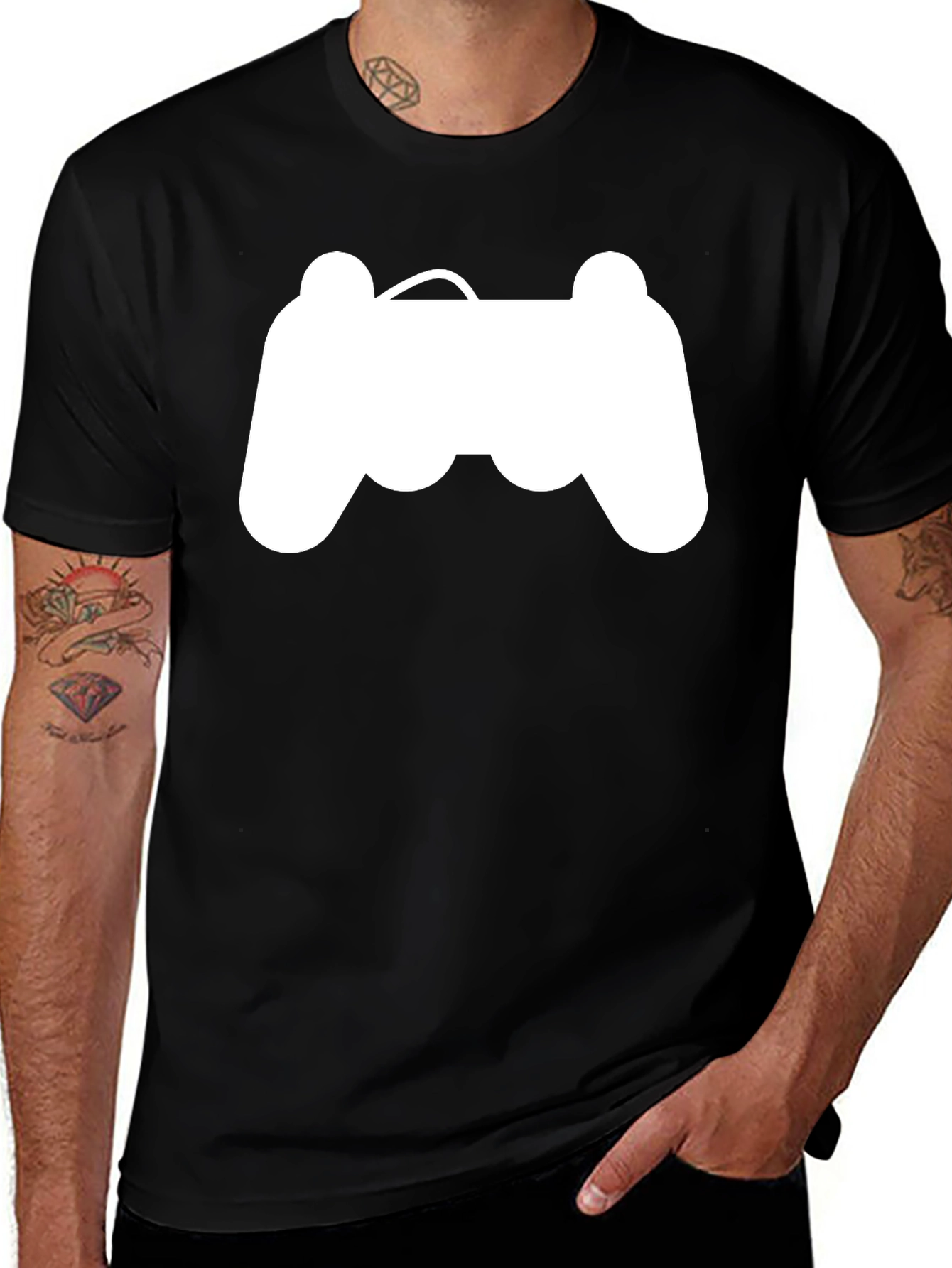Gamer Tee - White Console Graphic T-Shirt