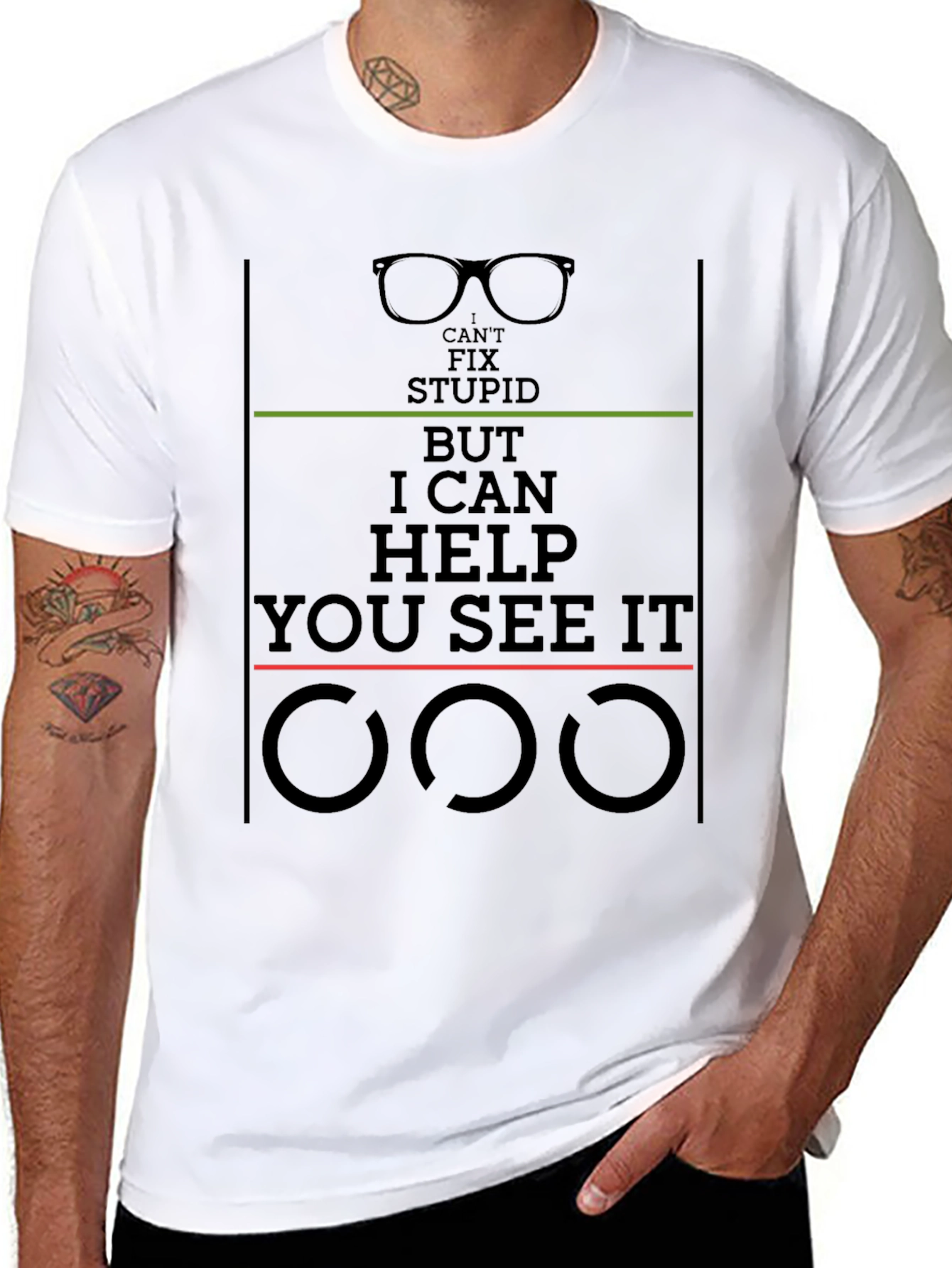 Funny Optometrist T-Shirt - Cant Fix Stupid!