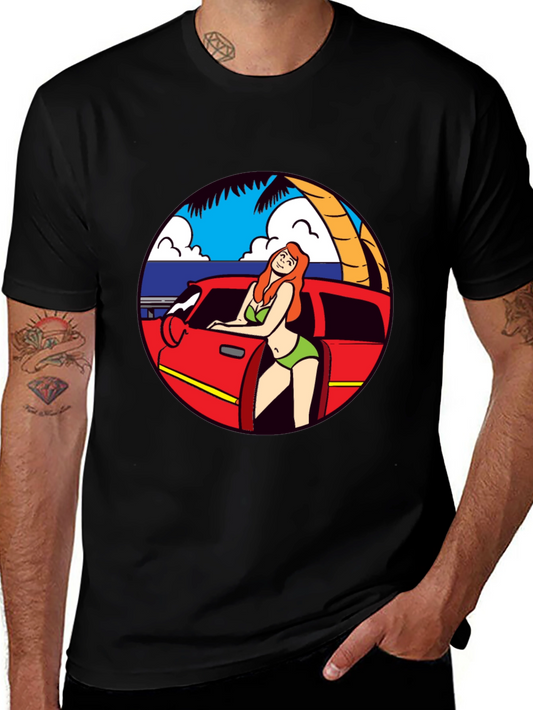 Retro Beach Babe Graphic T-Shirt