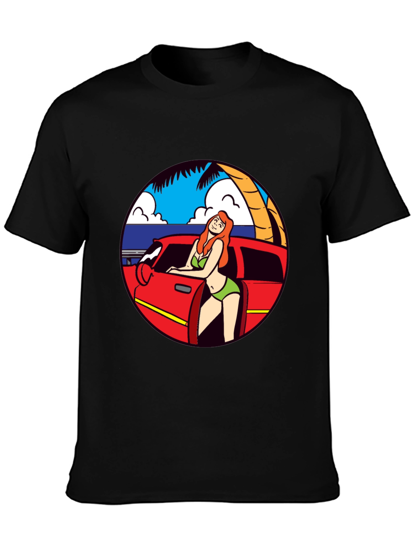 Retro Beach Babe Graphic T-Shirt