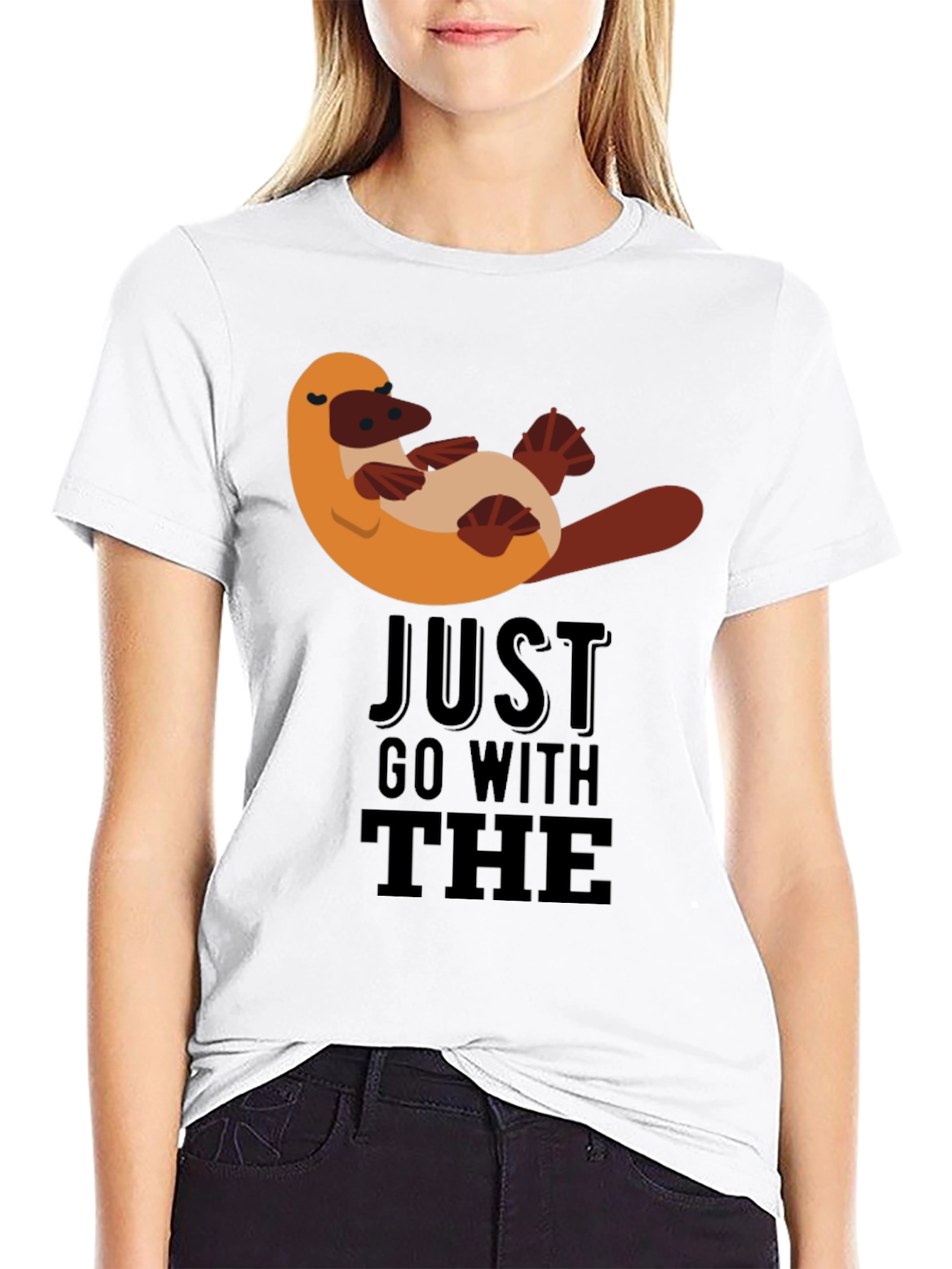 Just Go With The Platypus Black Tee