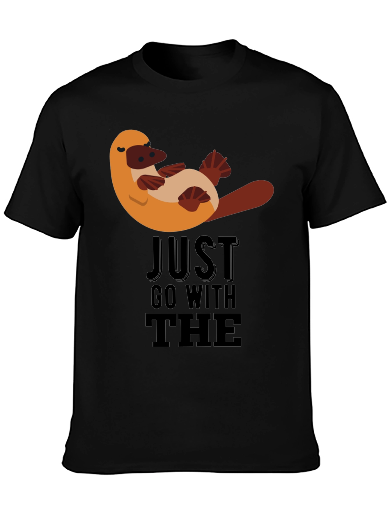 Just Go With The Platypus Black Tee
