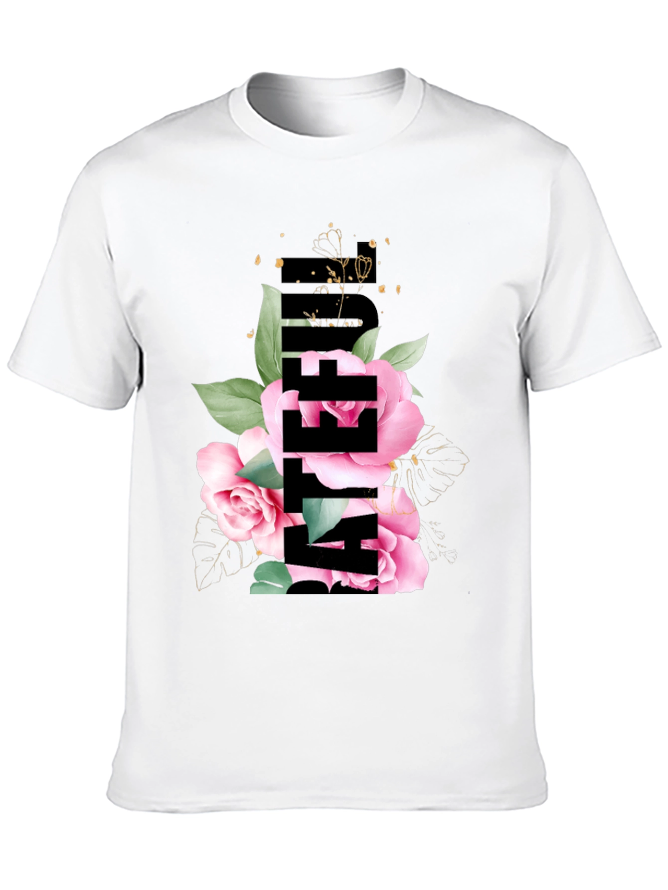 Floral Be After It Black Graphic Tee