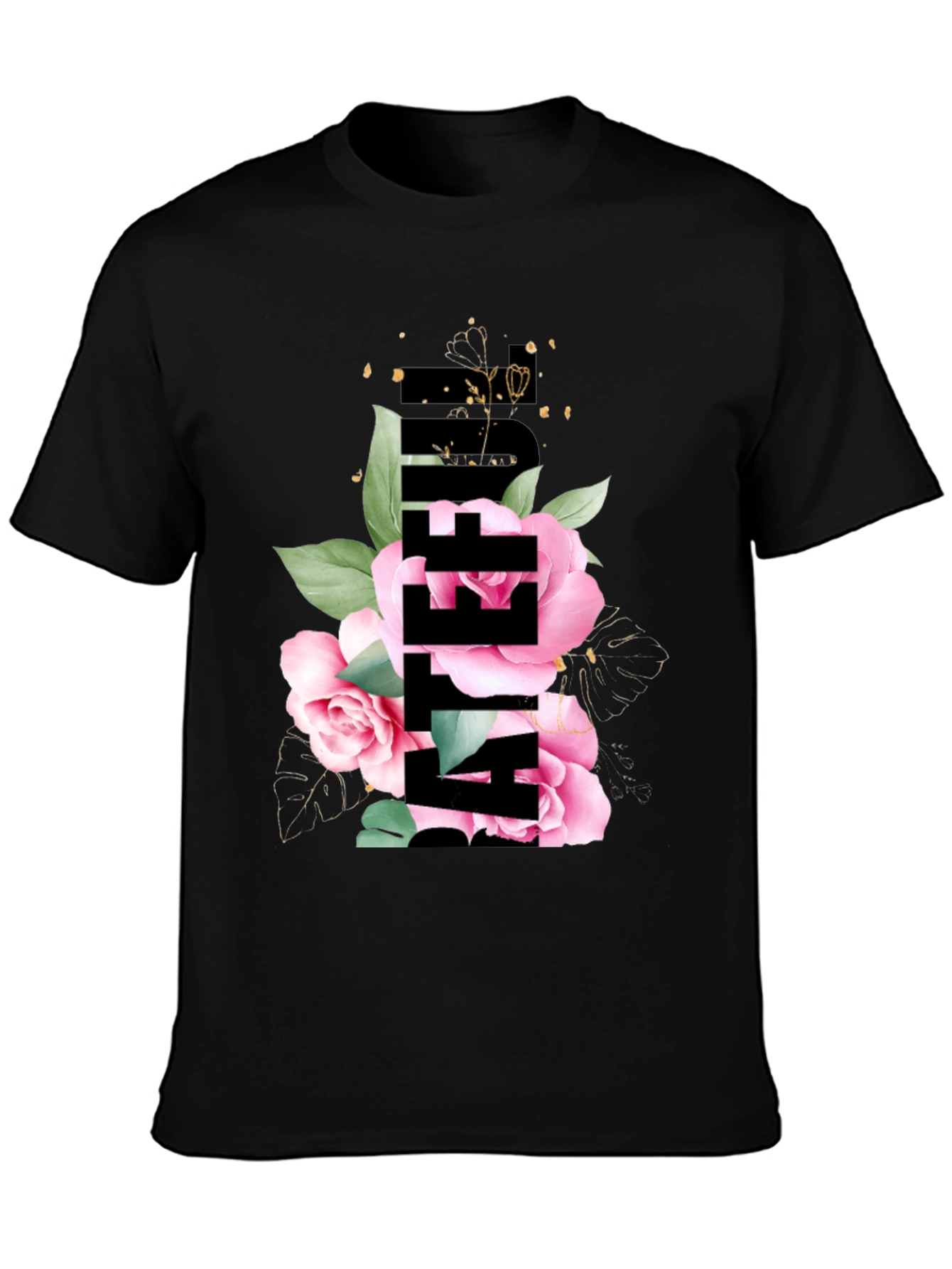 Floral Be After It Black Graphic Tee