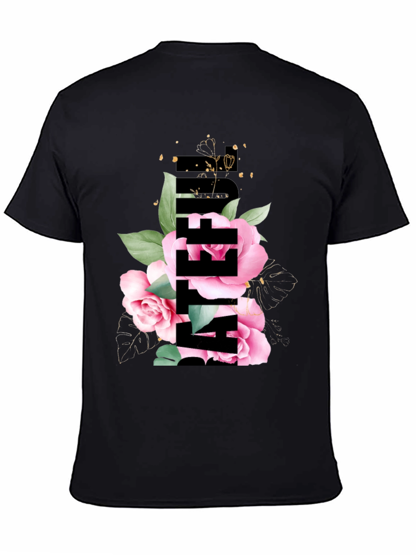 Floral Be After It Black Graphic Tee