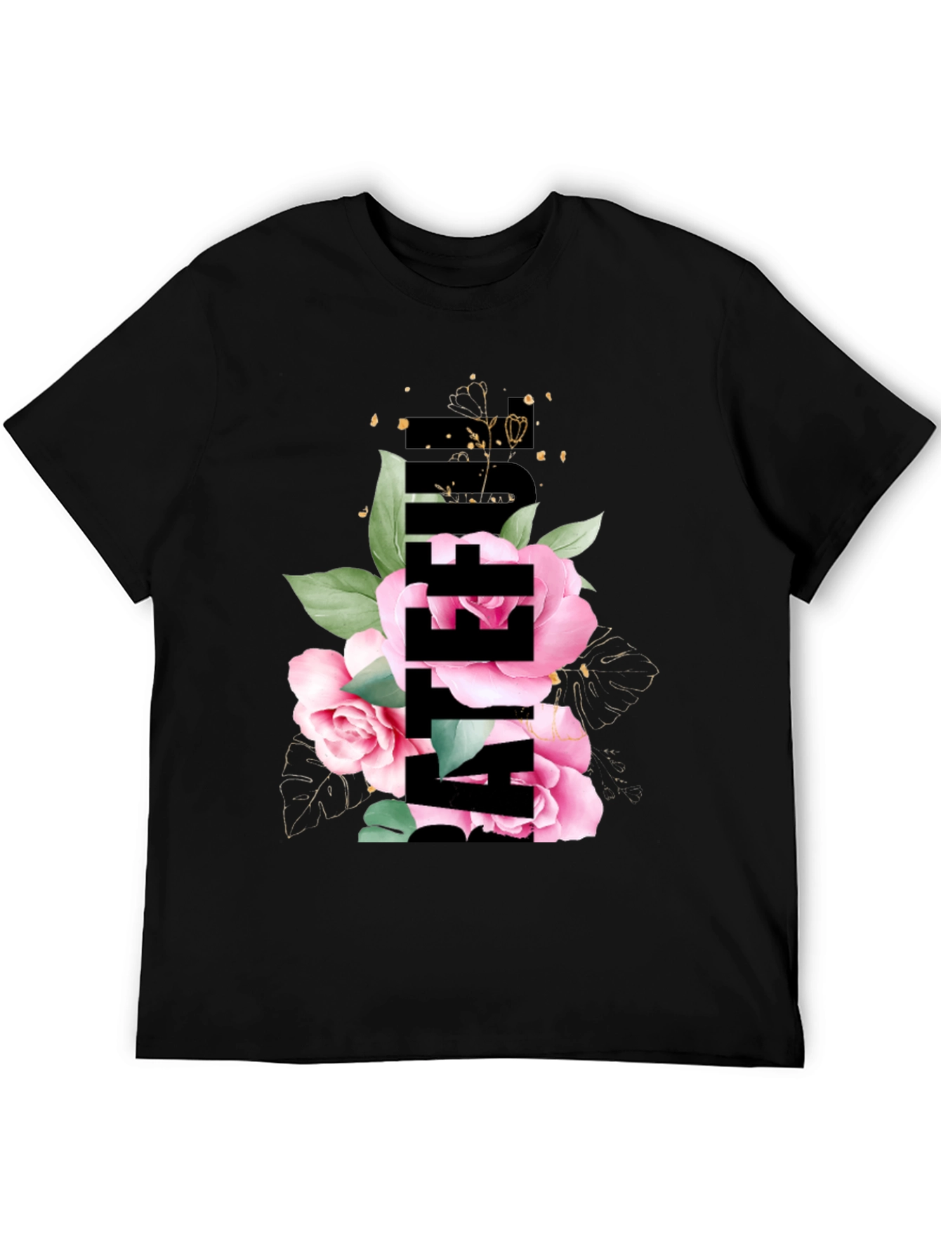 Floral Be After It Black Graphic Tee