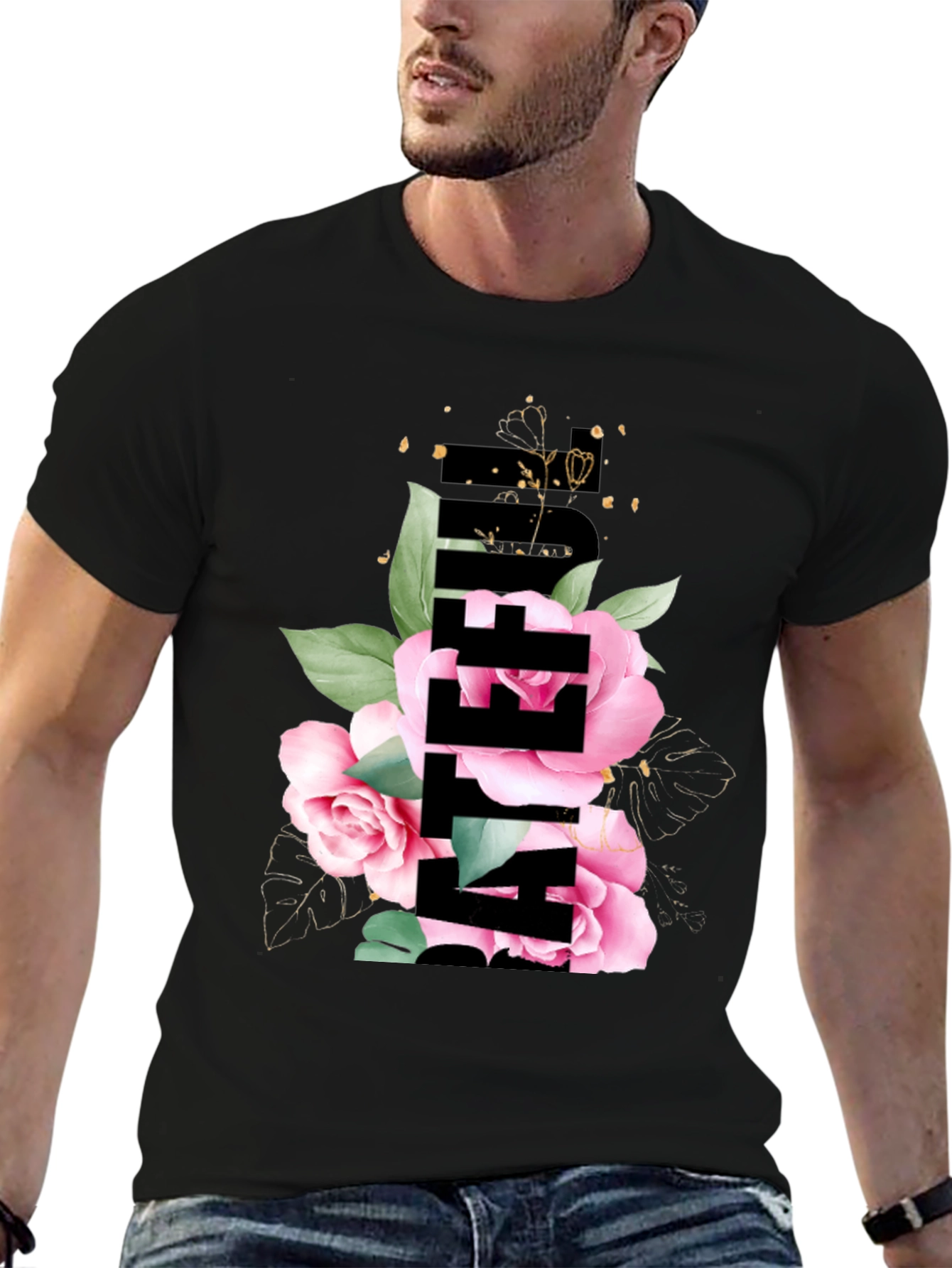 Floral Be After It Black Graphic Tee