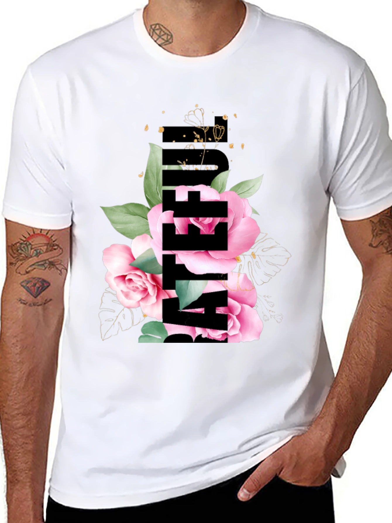Floral Be After It Black Graphic Tee