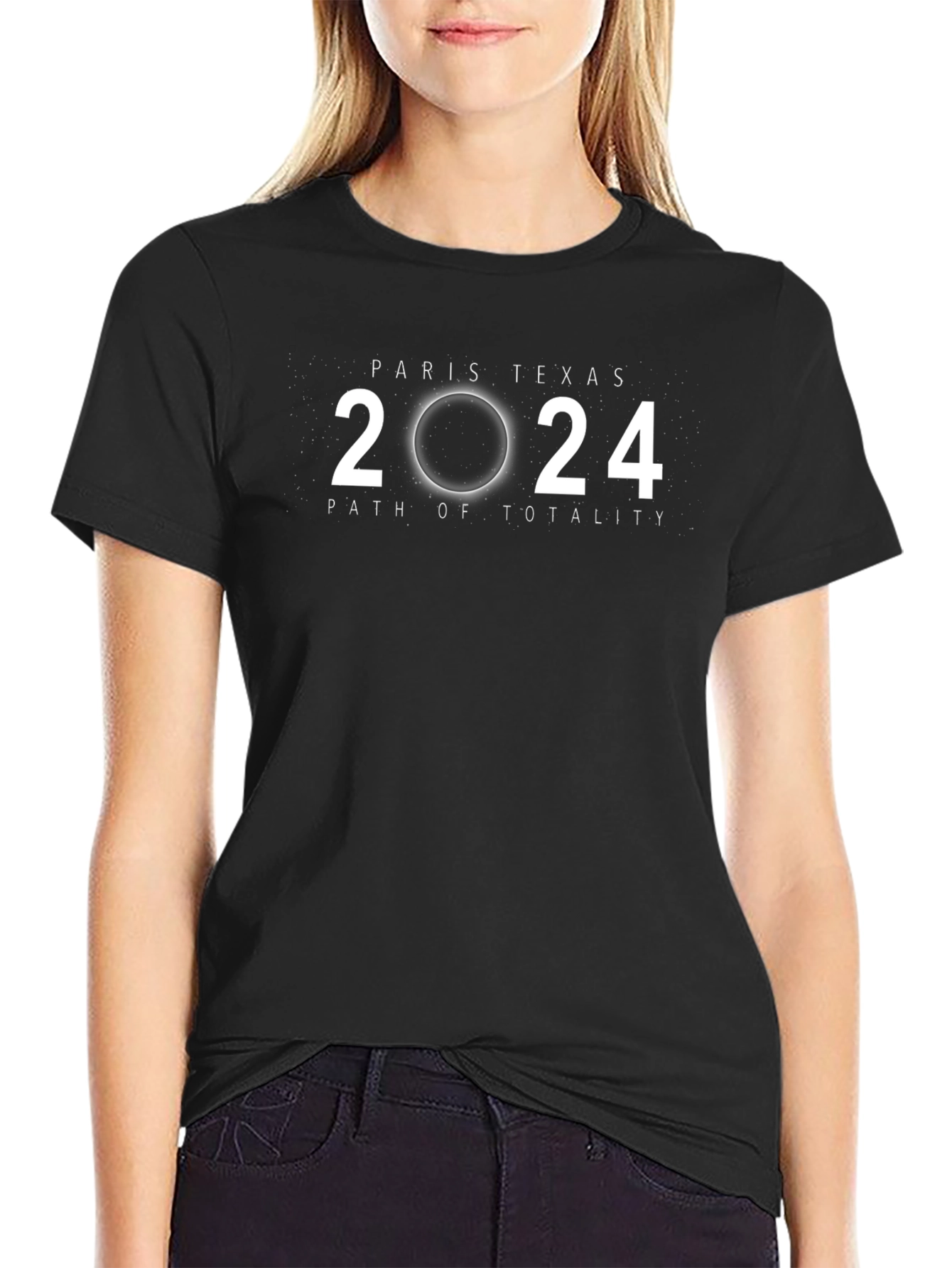 Paris Texas 2024 Path of Totality Eclipse T-Shirt