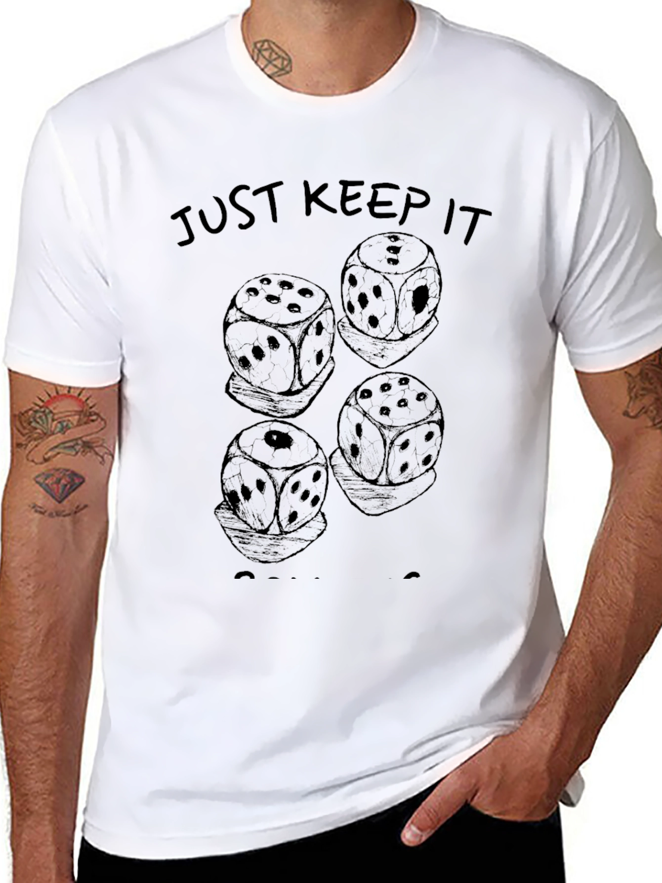 Just Keep It Rolling Dice Graphic T-Shirt