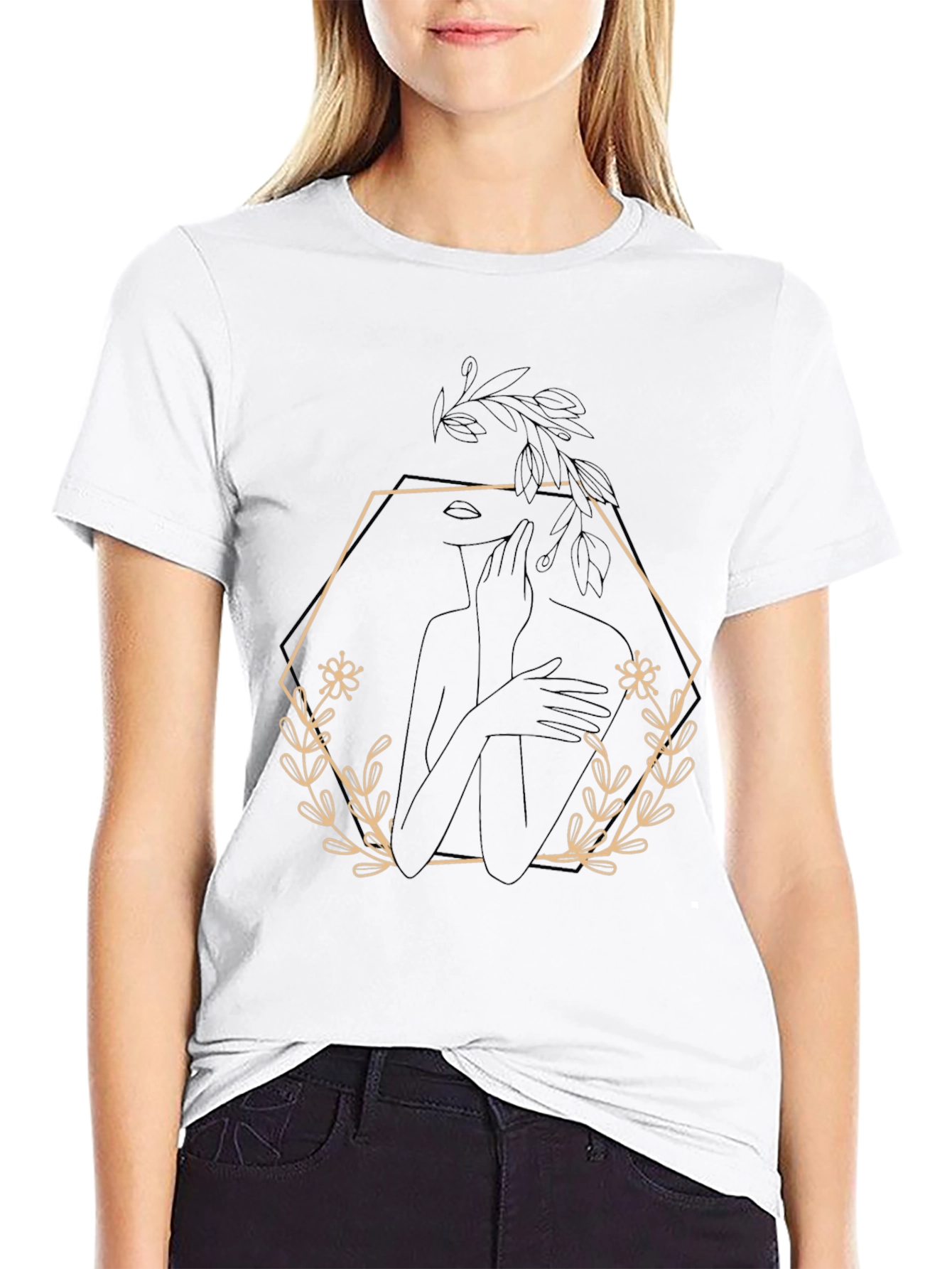 Minimalist Woman & Floral Tee
