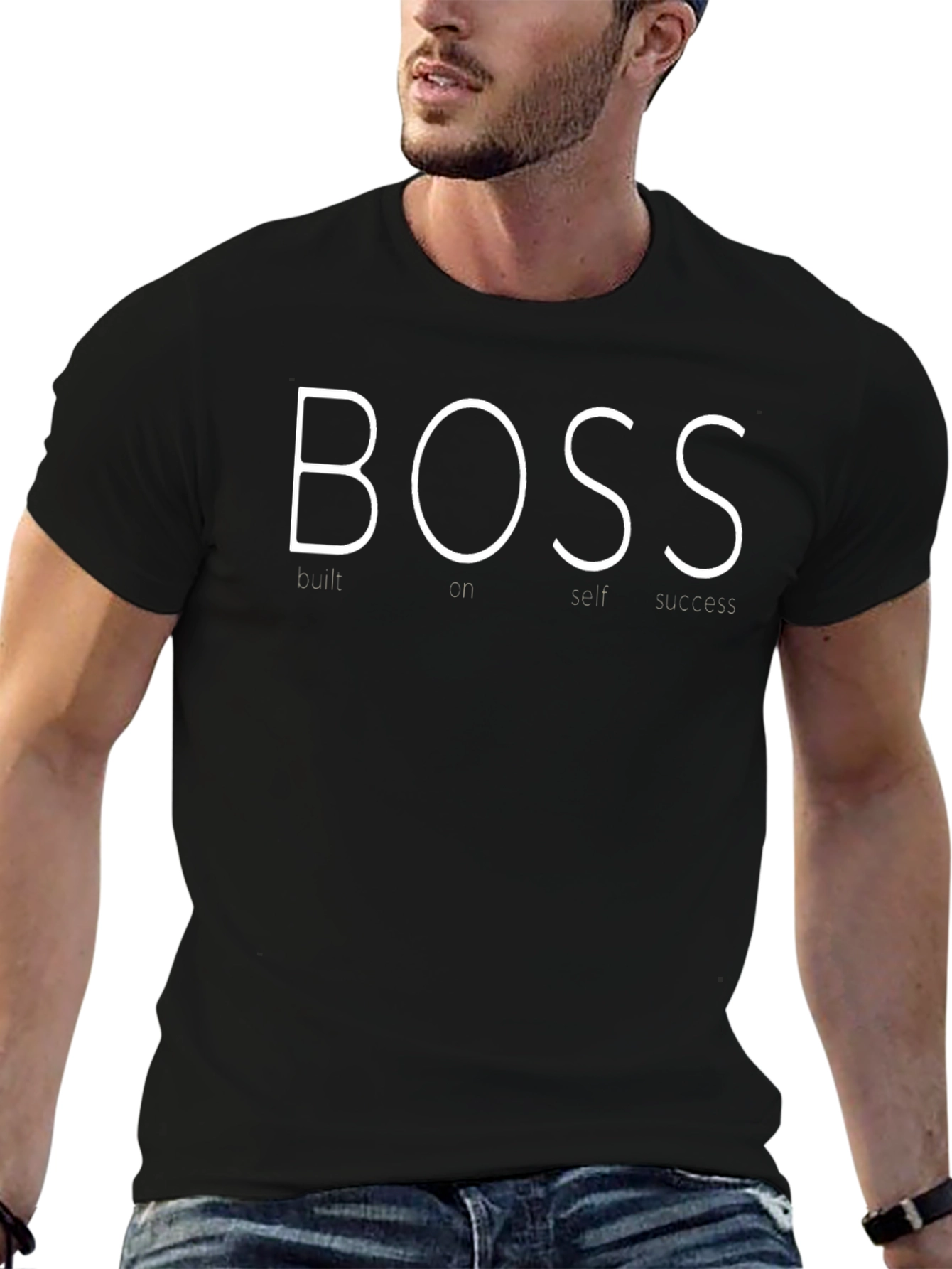BOSS Built On Self Success Mens Black T-Shirt