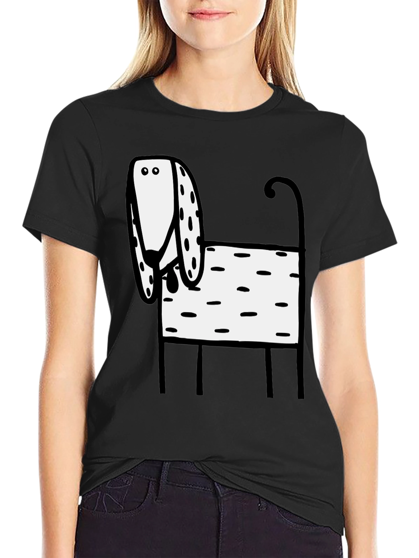 Dog Graphic Black T-Shirt