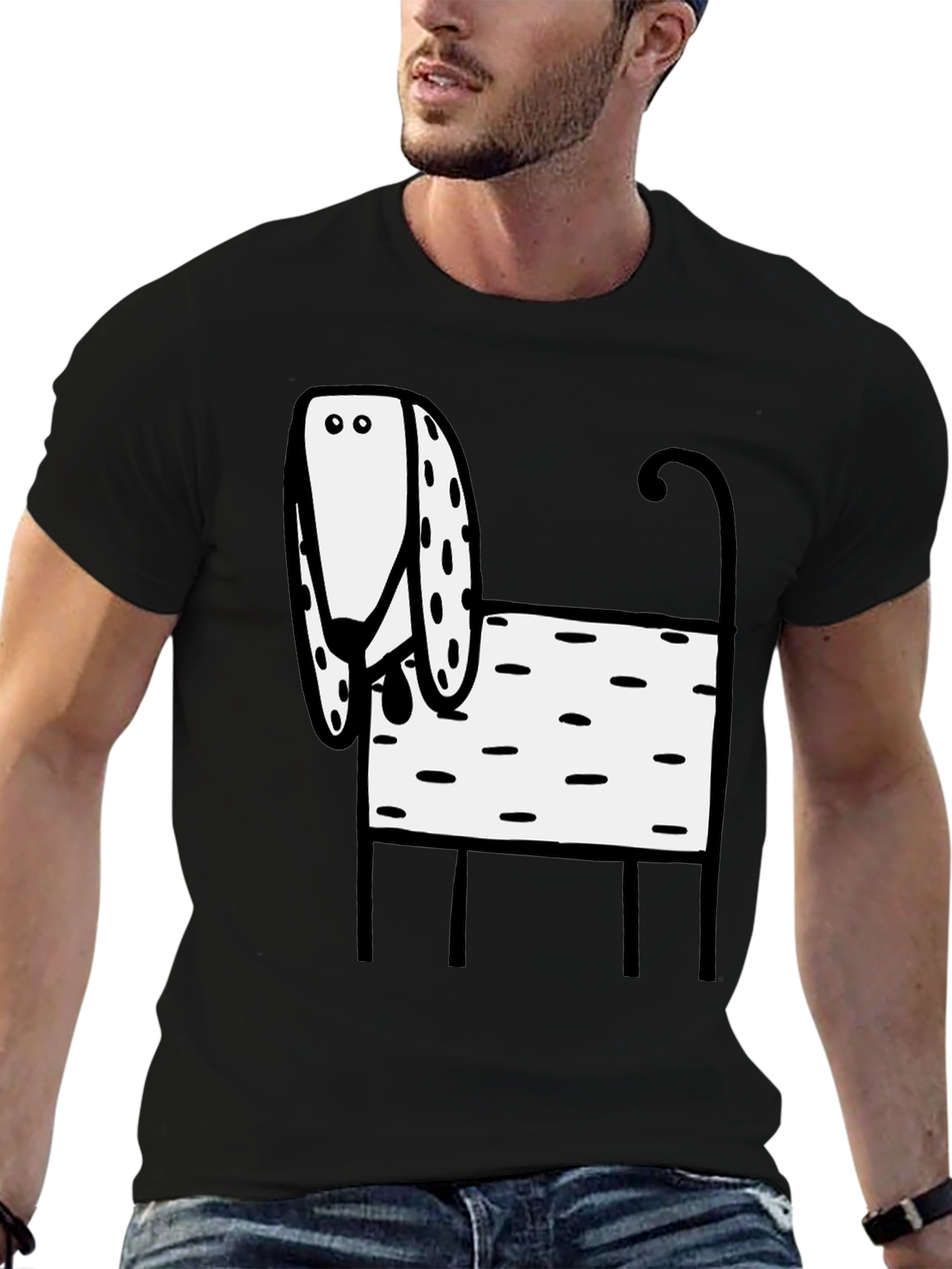 Dog Graphic Black T-Shirt