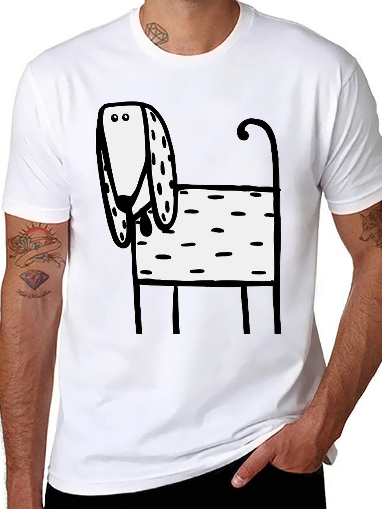 Dog Graphic Black T-Shirt