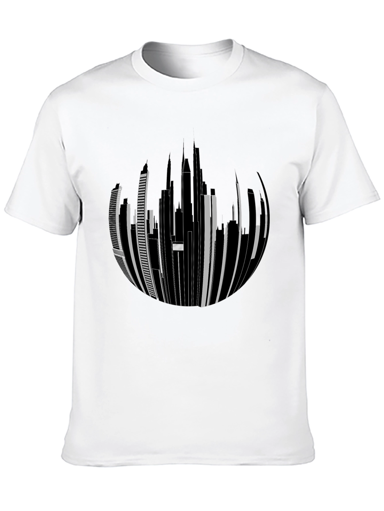 Cityscape Graphic Tee - Urban Style Black T-Shirt