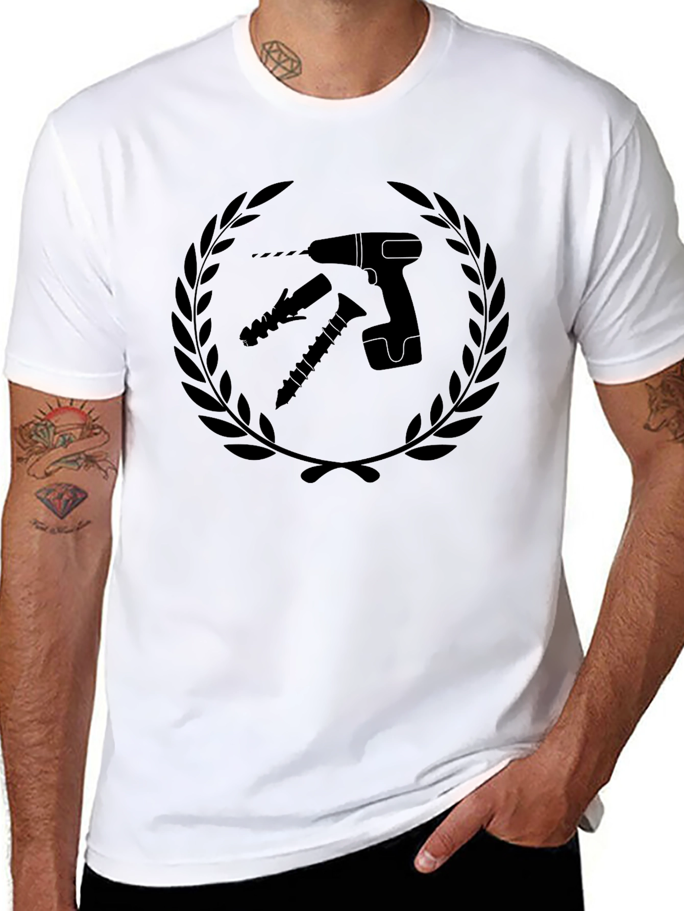 Drill & Screw Black Graphic Tee