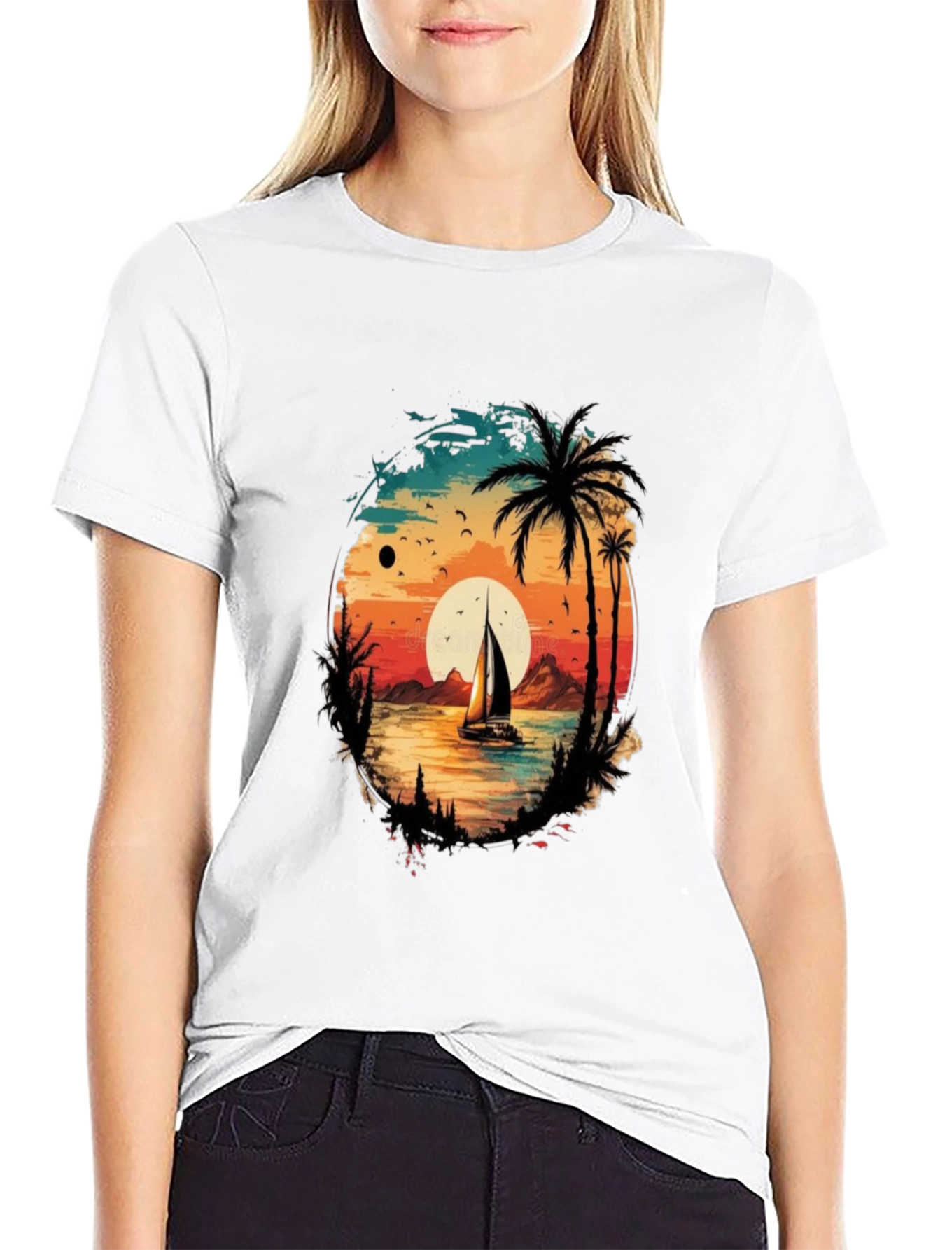 Sunset Sailboat Graphic Tee