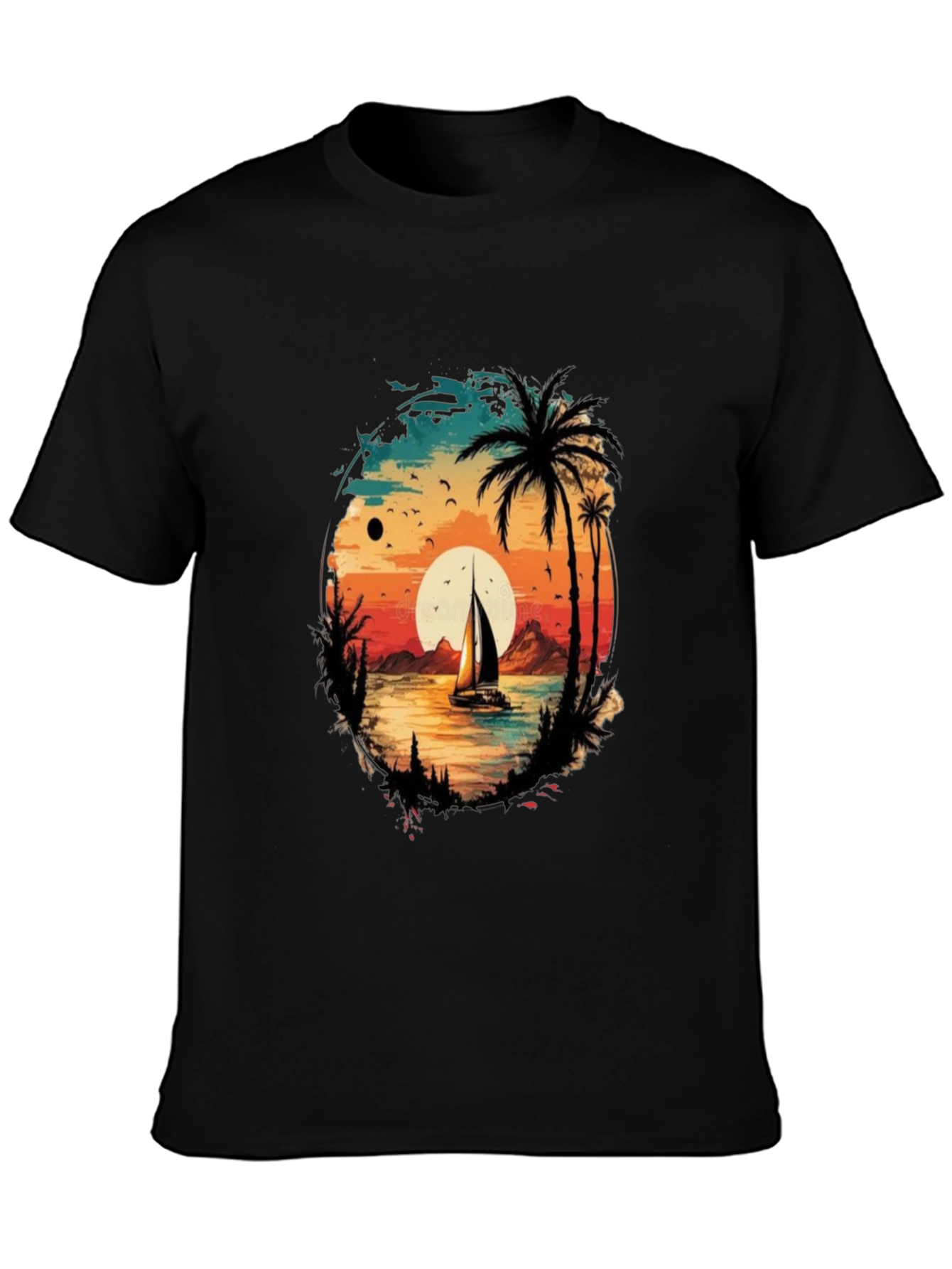 Sunset Sailboat Graphic Tee