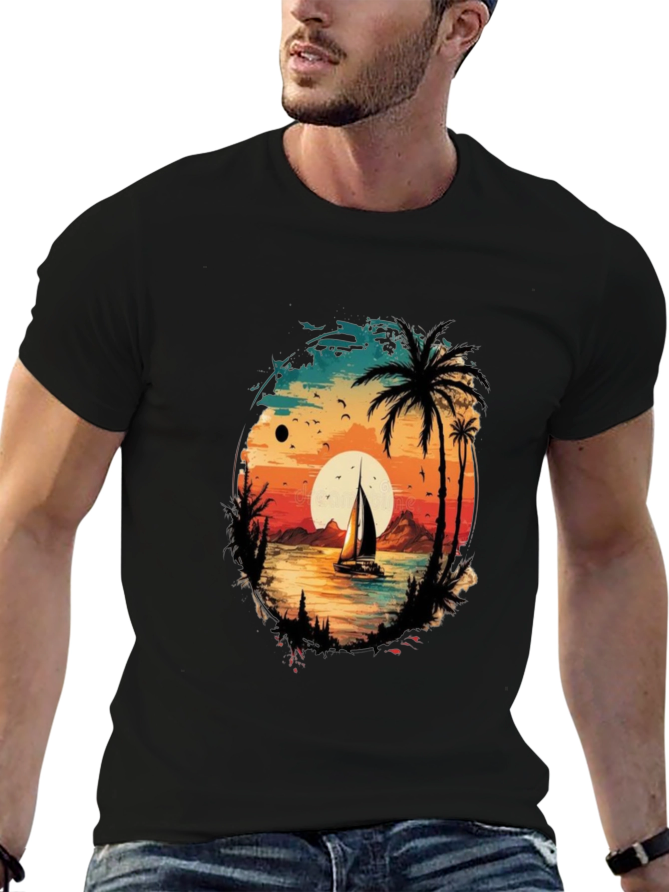 Sunset Sailboat Graphic Tee