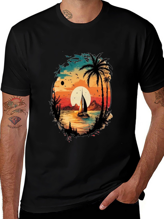 Sunset Sailboat Graphic Tee