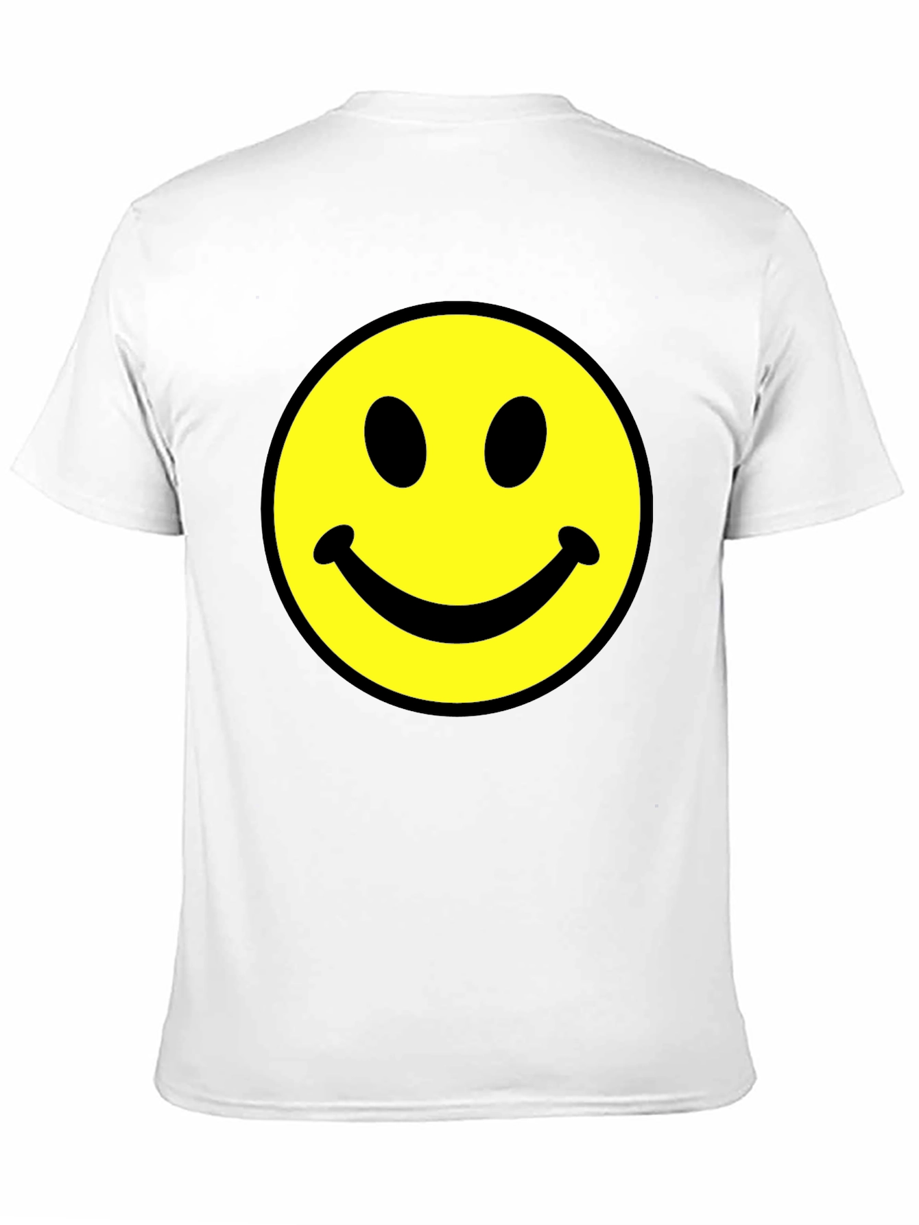 Smiley Face Graphic Tee - Black Cotton Comfort