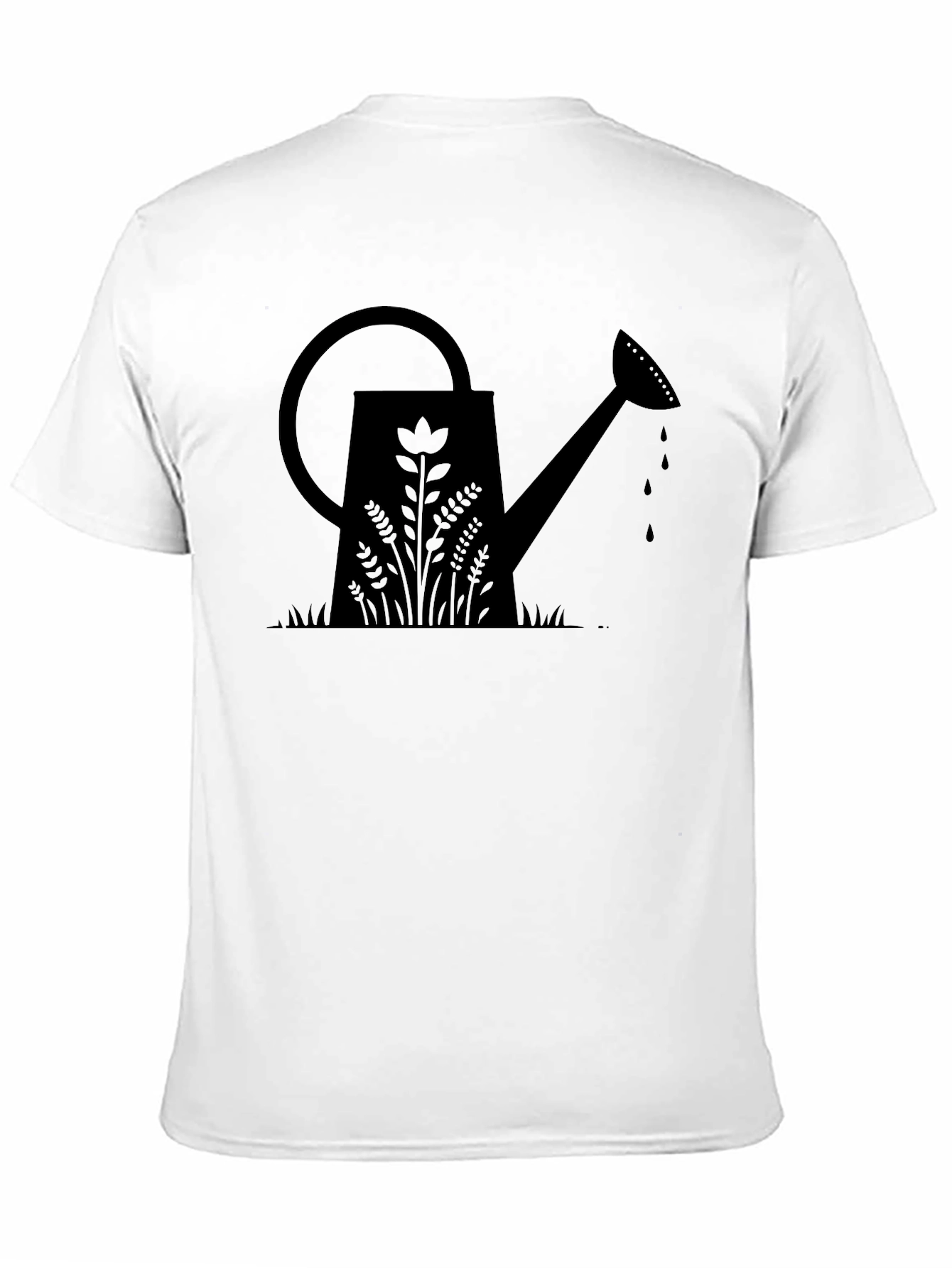Gardening Watering Can Graphic Tee - Black