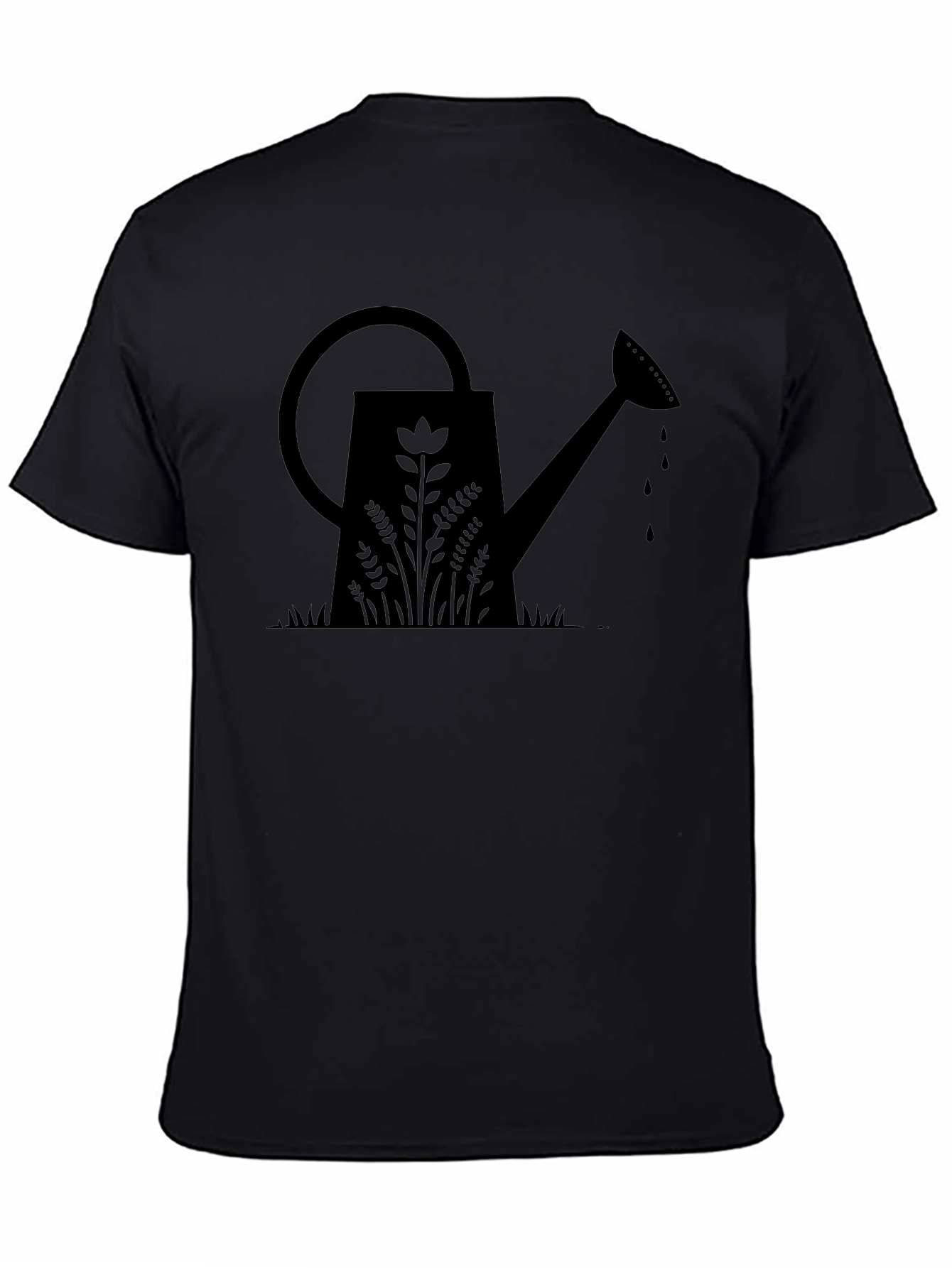 Gardening Watering Can Graphic Tee - Black