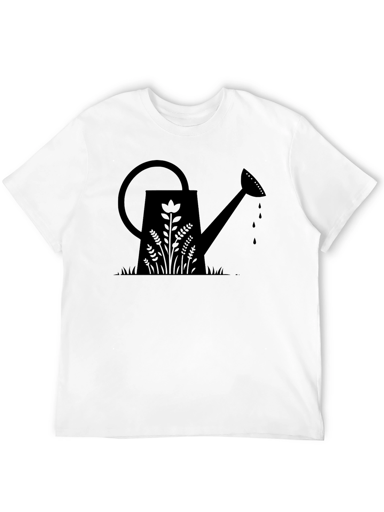 Gardening Watering Can Graphic Tee - Black