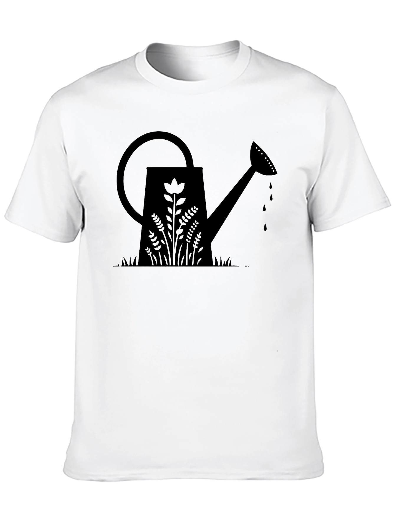 Gardening Watering Can Graphic Tee - Black