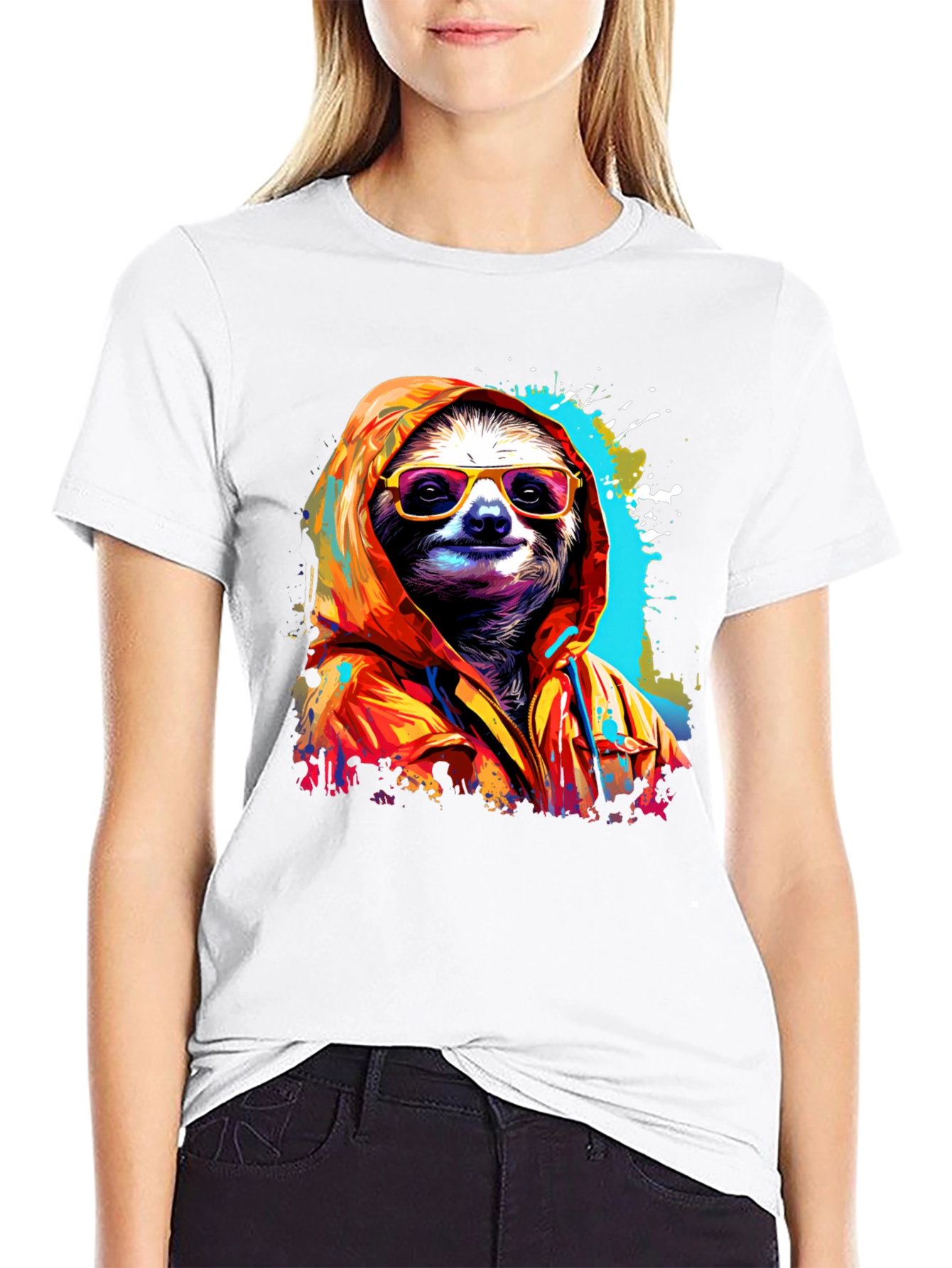 Cool Sloth Graphic Tee - Relaxed Style