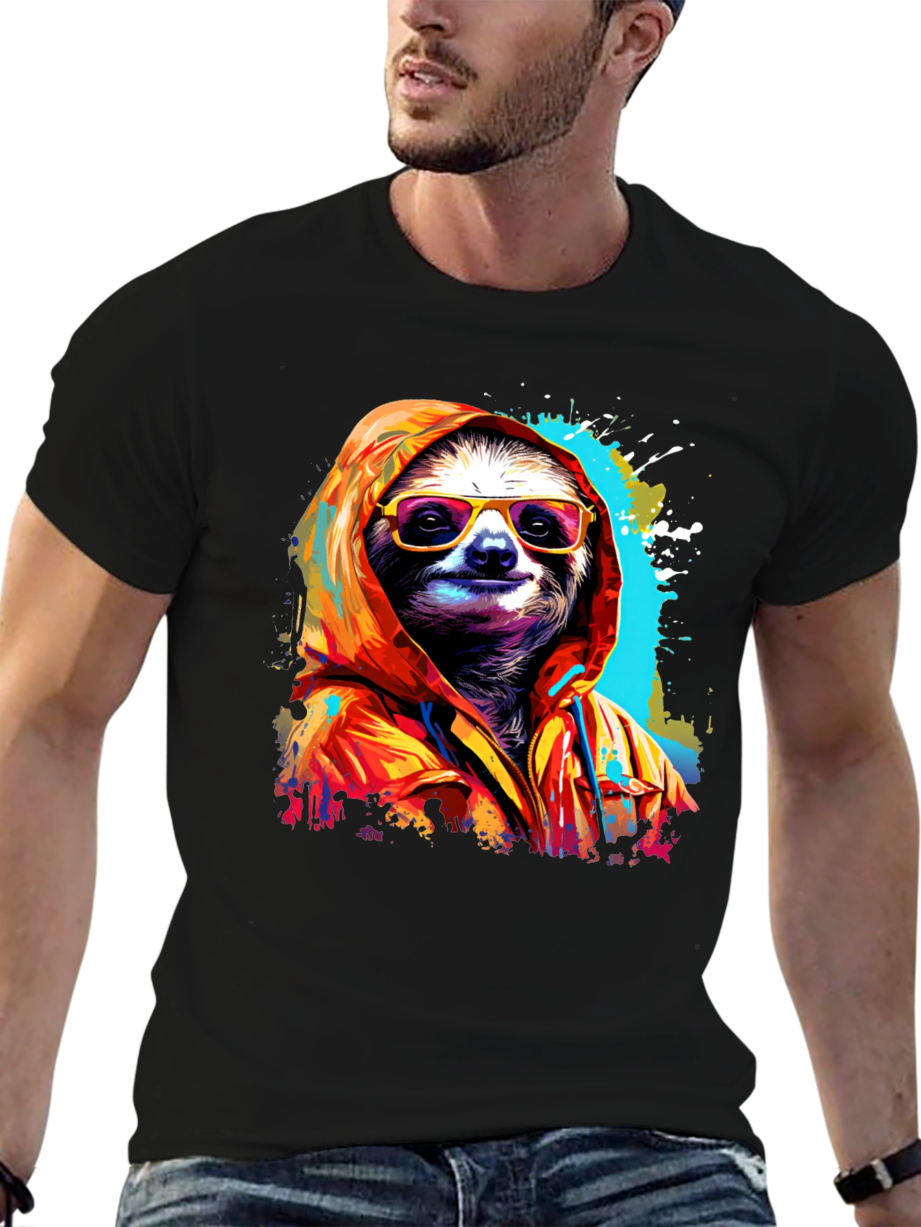Cool Sloth Graphic Tee - Relaxed Style