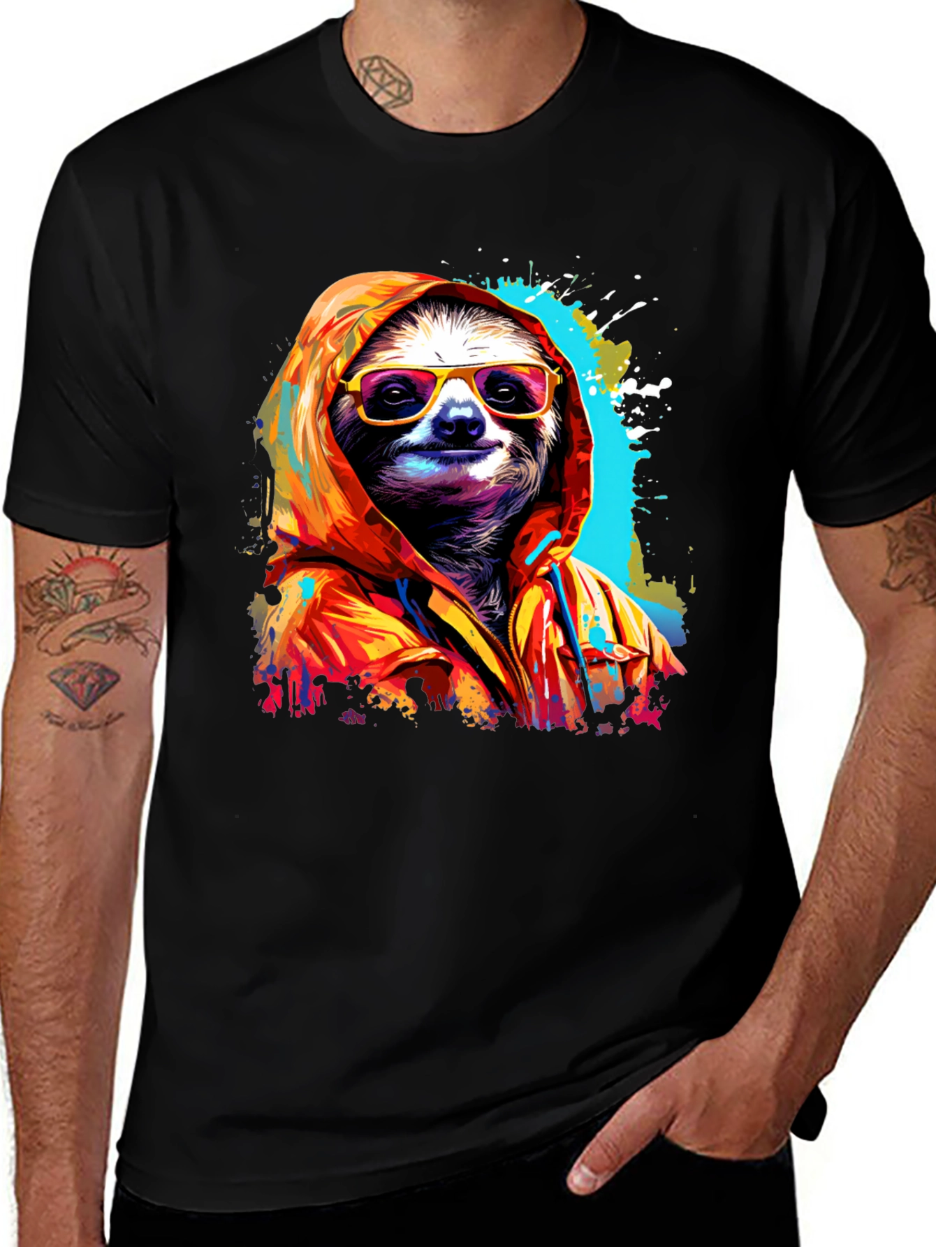 Cool Sloth Graphic Tee - Relaxed Style
